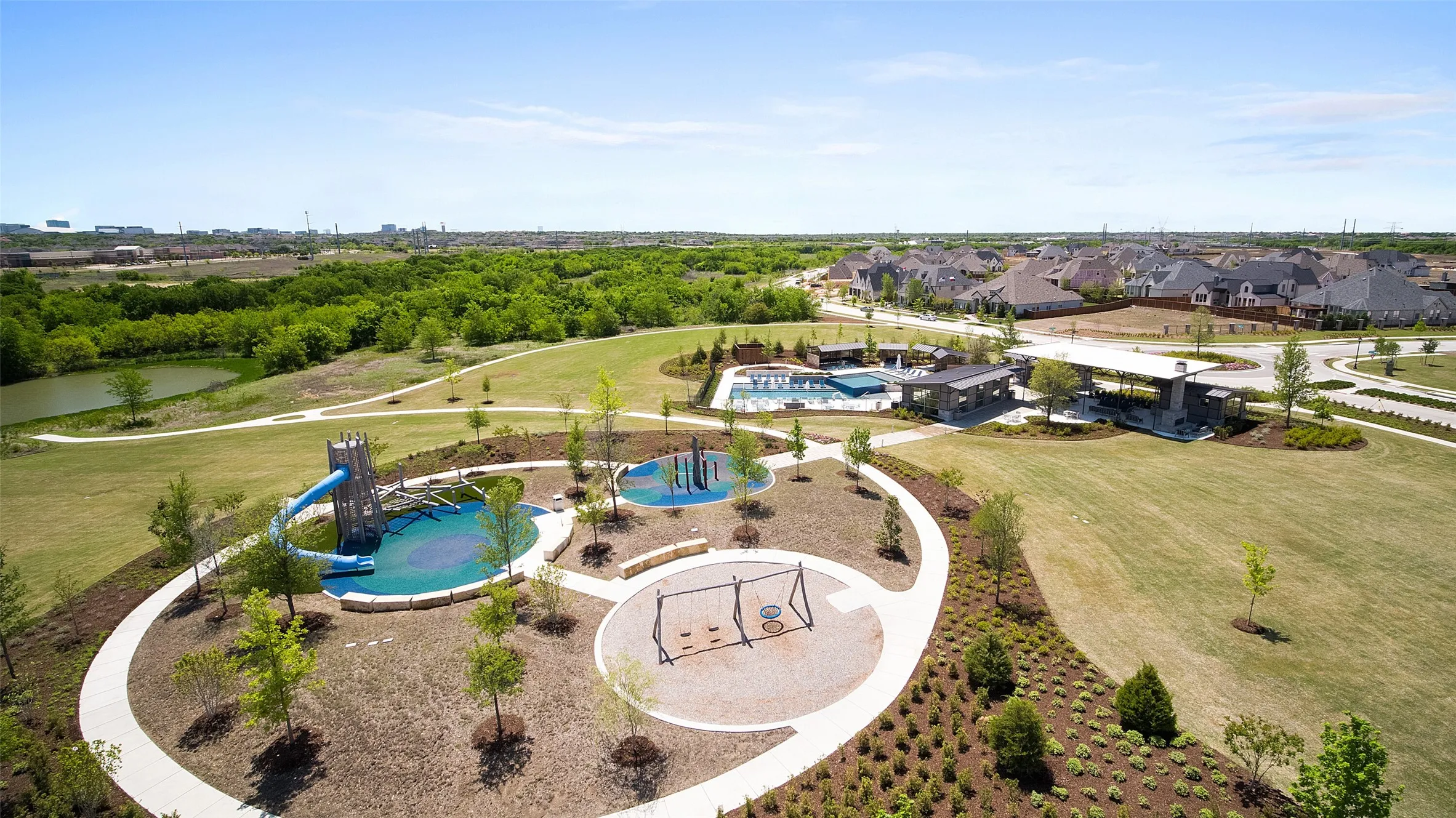 The neighborhood park offers a modern playground, open green spaces, walking trails, and scenic views, creating the perfect setting for outdoor recreation, family fun, and an active Frisco lifestyle.
