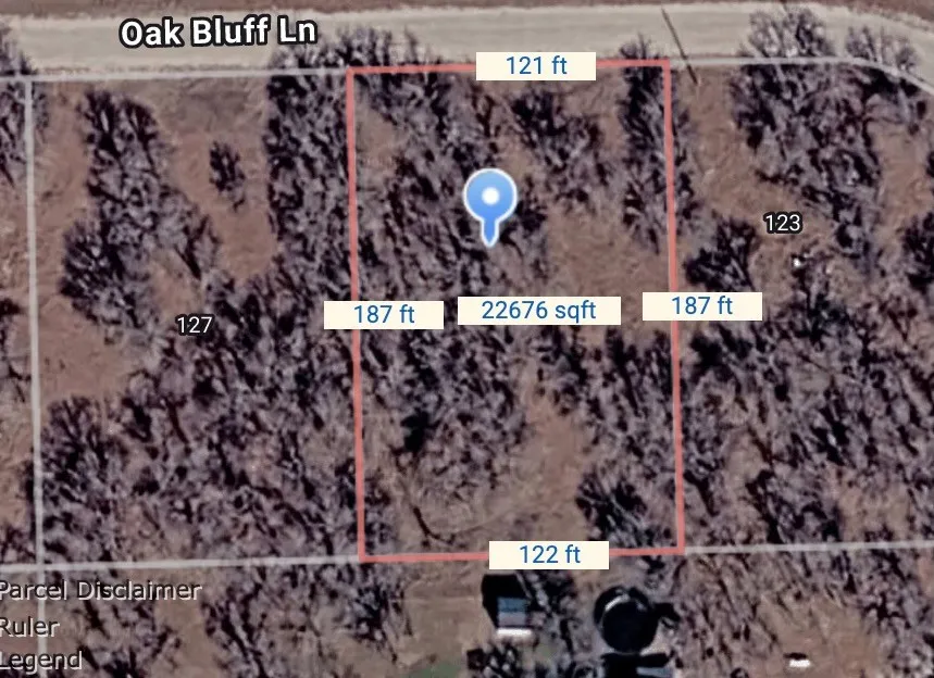 Aerial Parcel Map. Displaying property boundaries and dimensions for a land parcel