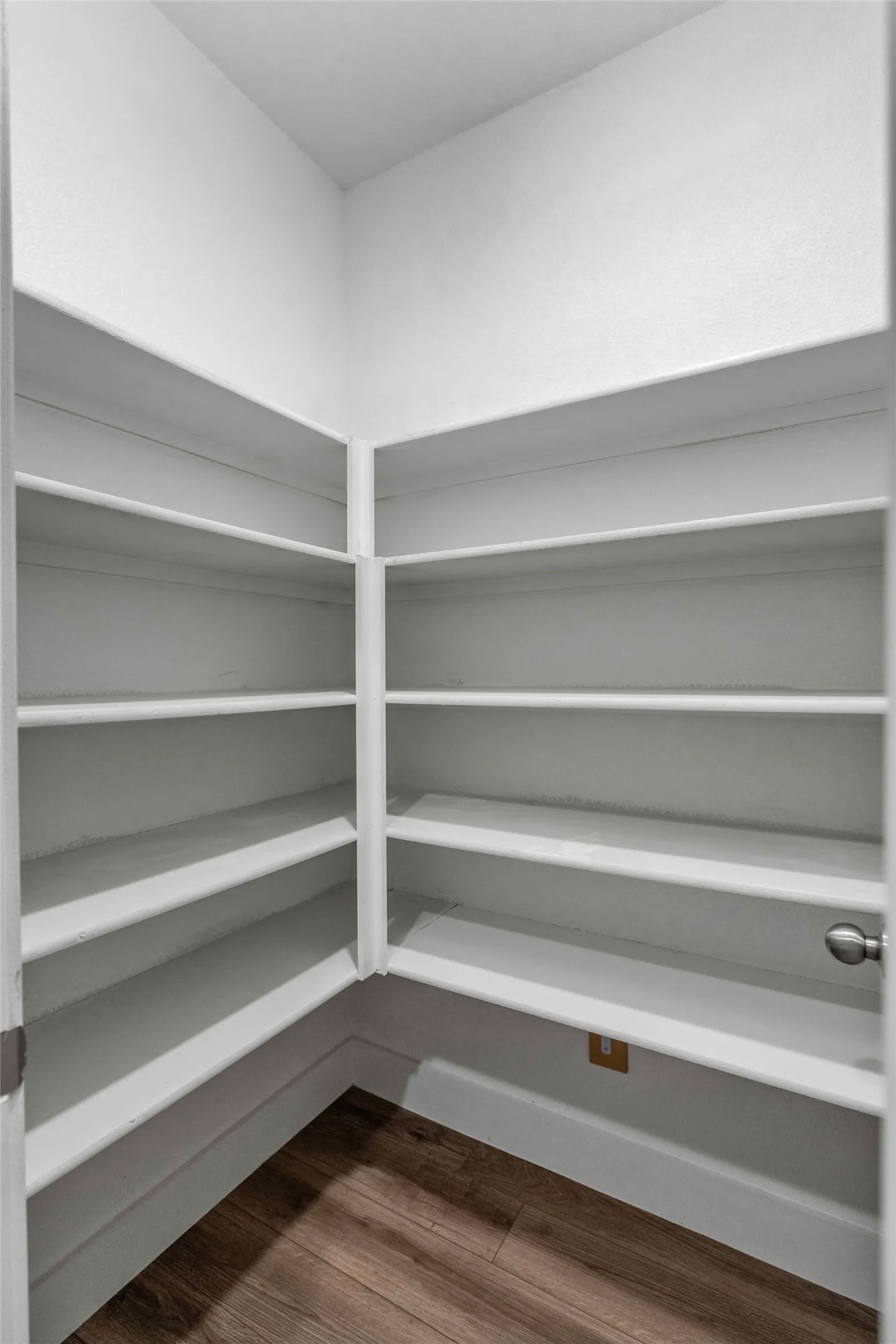 Walk-in Pantry at 5149 Cantle Ct in Fort Worth, Texas, Tarrant County, with plenty of shelving for storing food and extra household items.