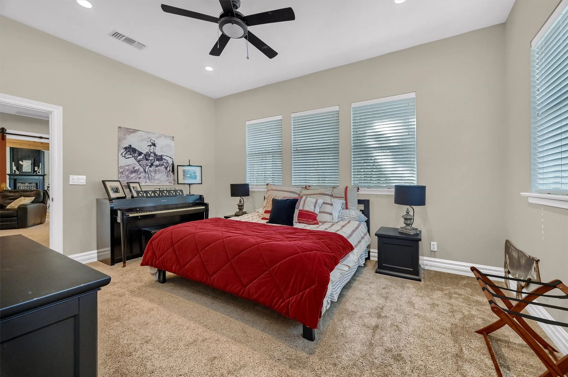 Bedroom - has an ensuite bathroom with a large shower.