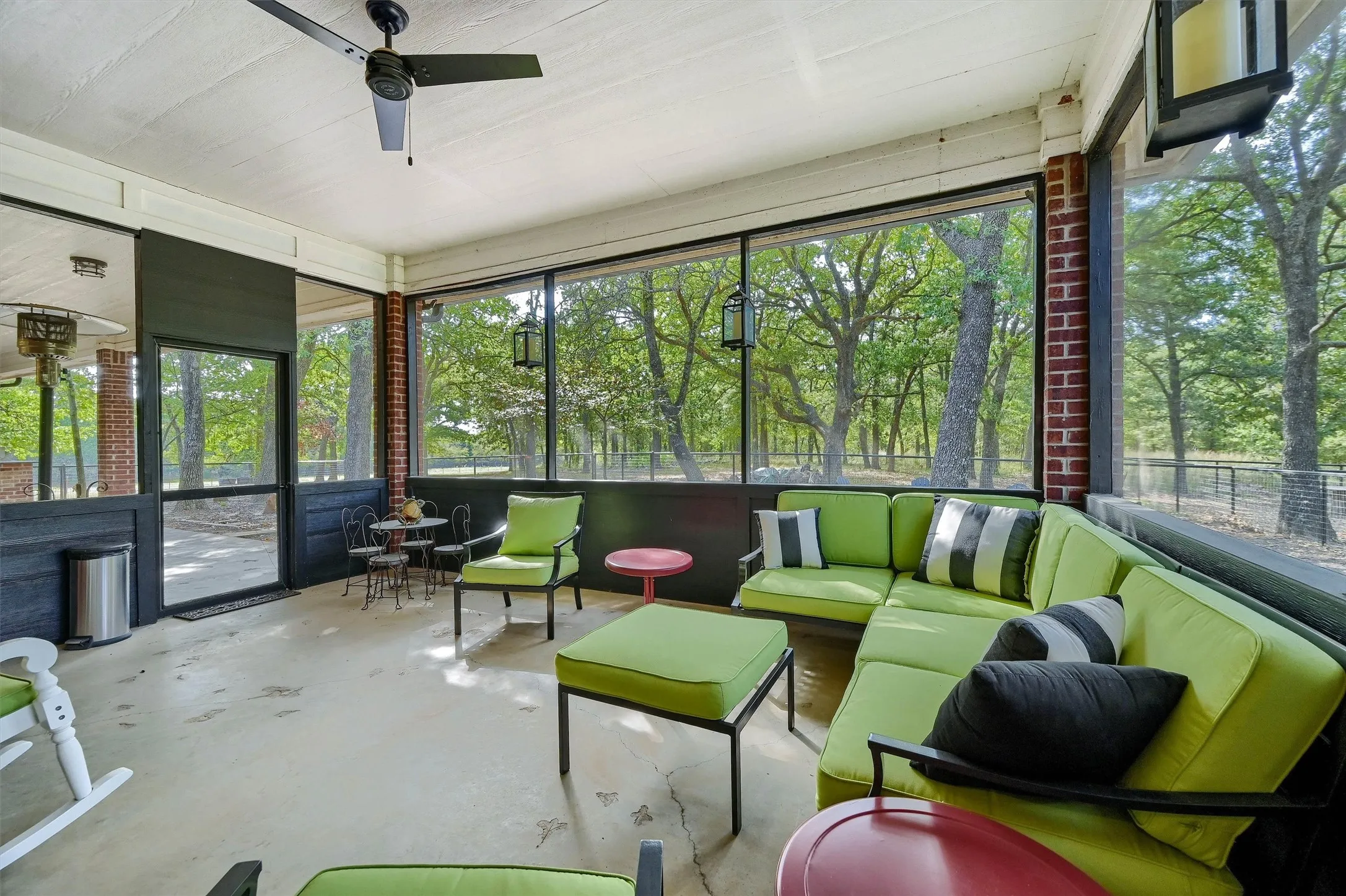 Enclosed sunroom.