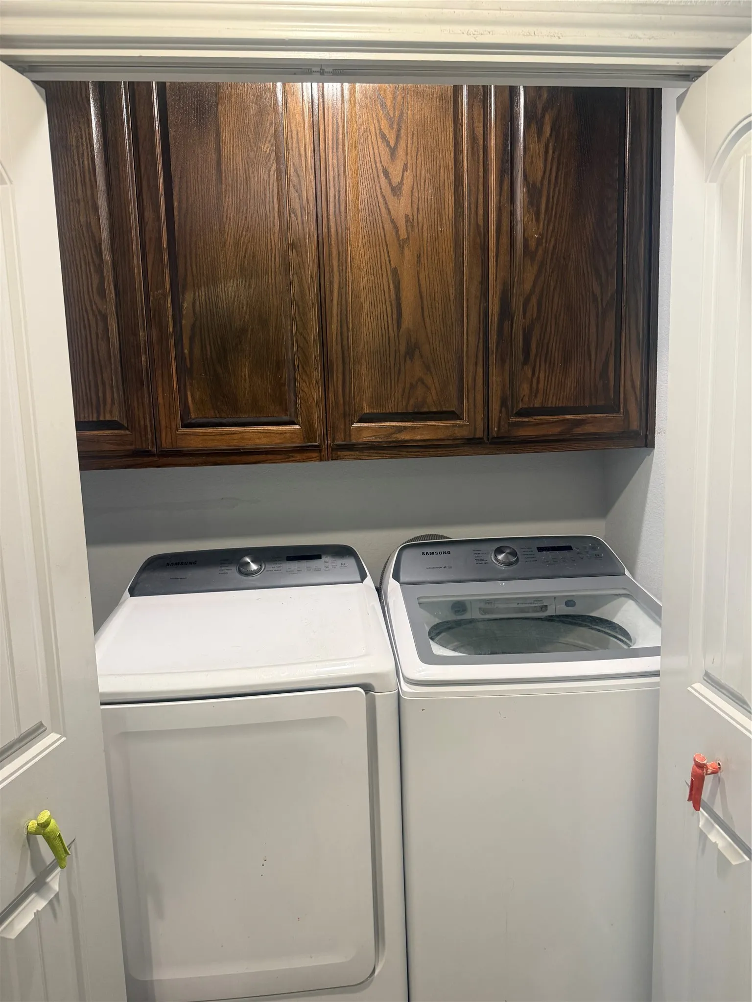 Built-in wood cabinetry with storage
