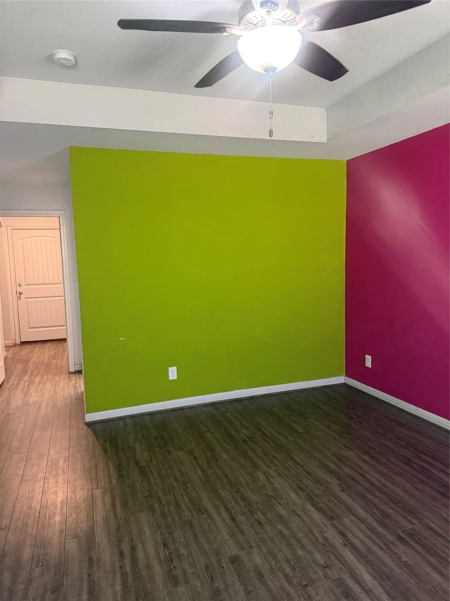 Wood-finish flooring throughout