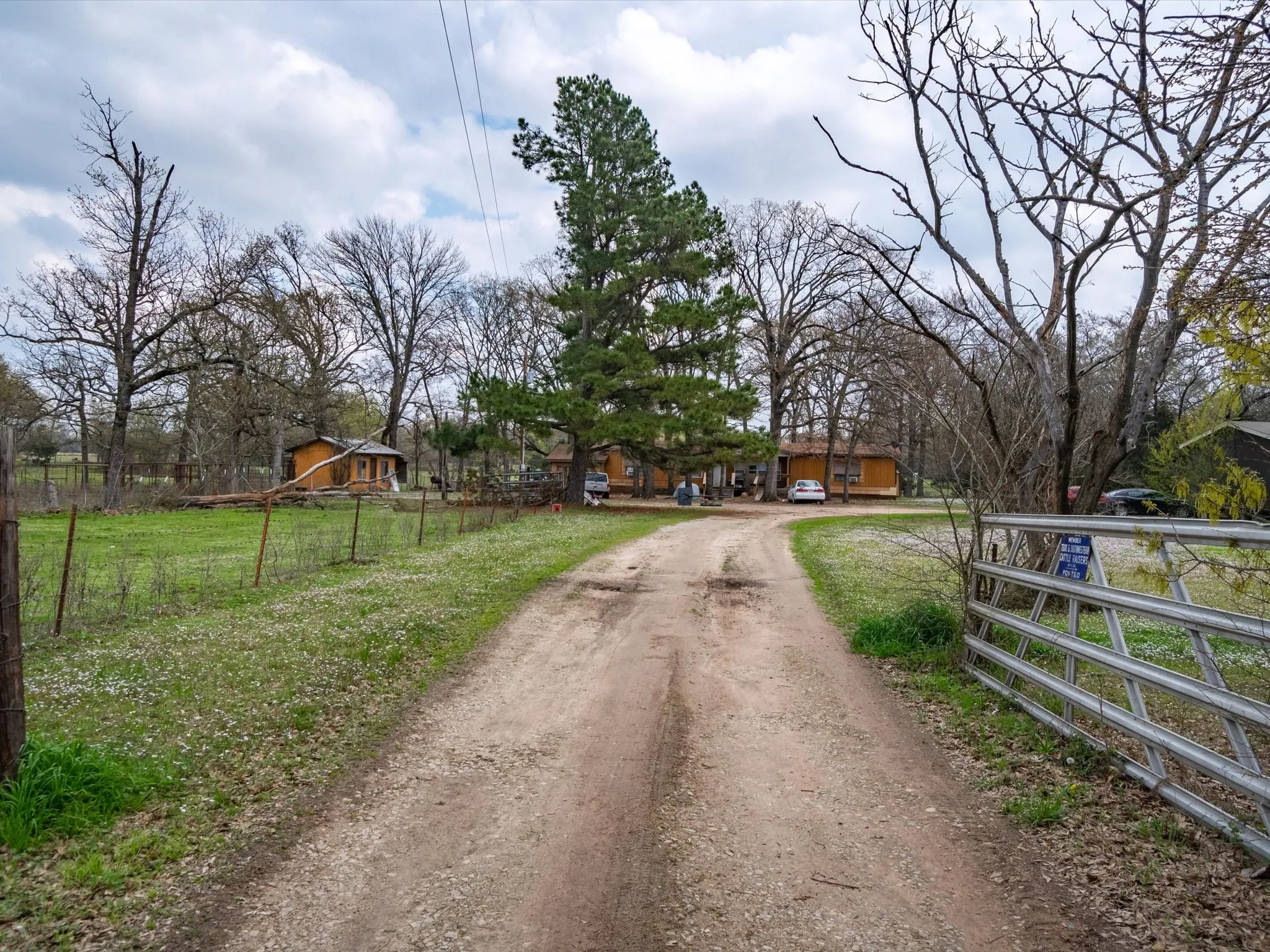 View of shared driveway from road