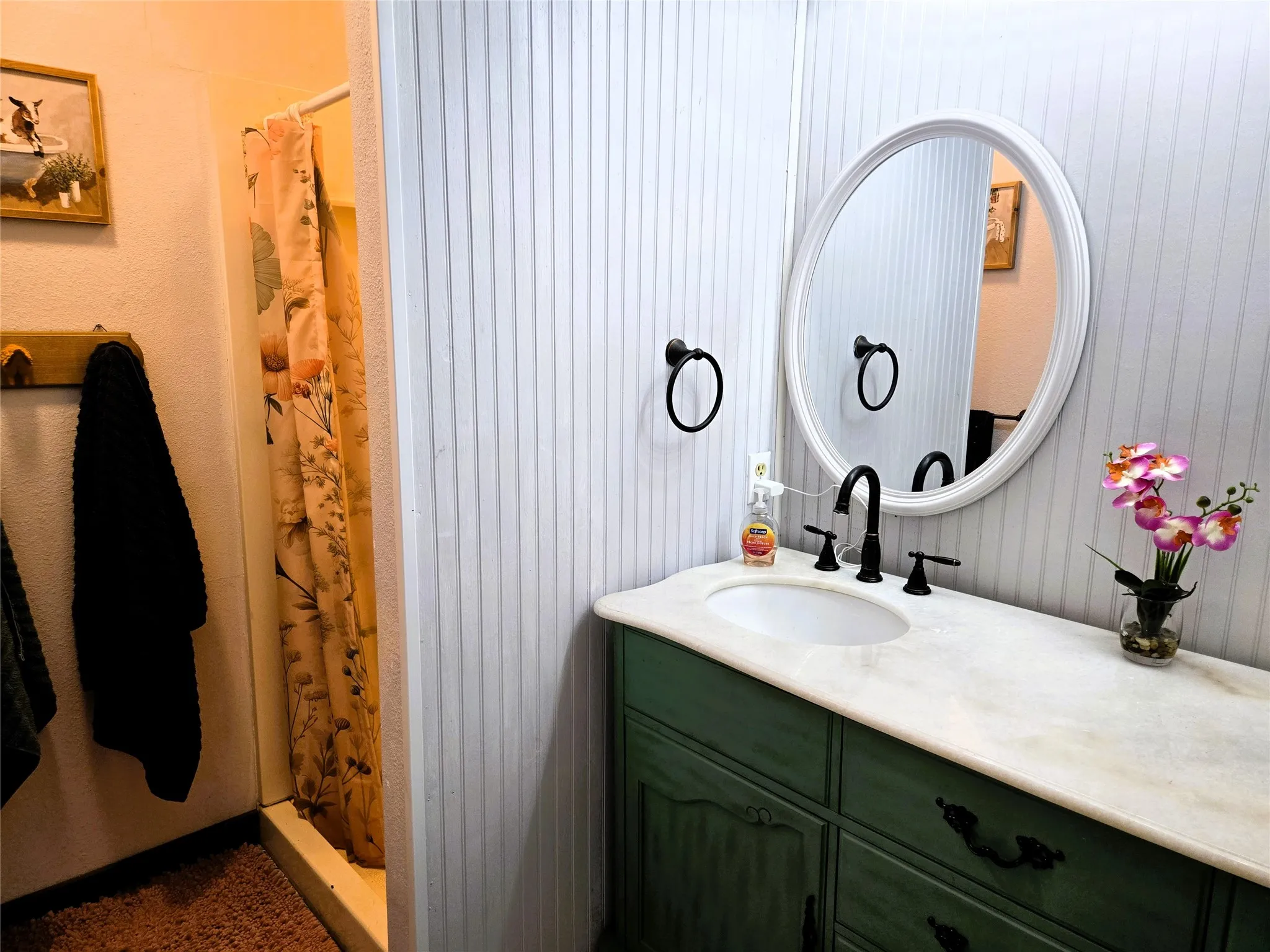 Ensuite bathroom on first level.