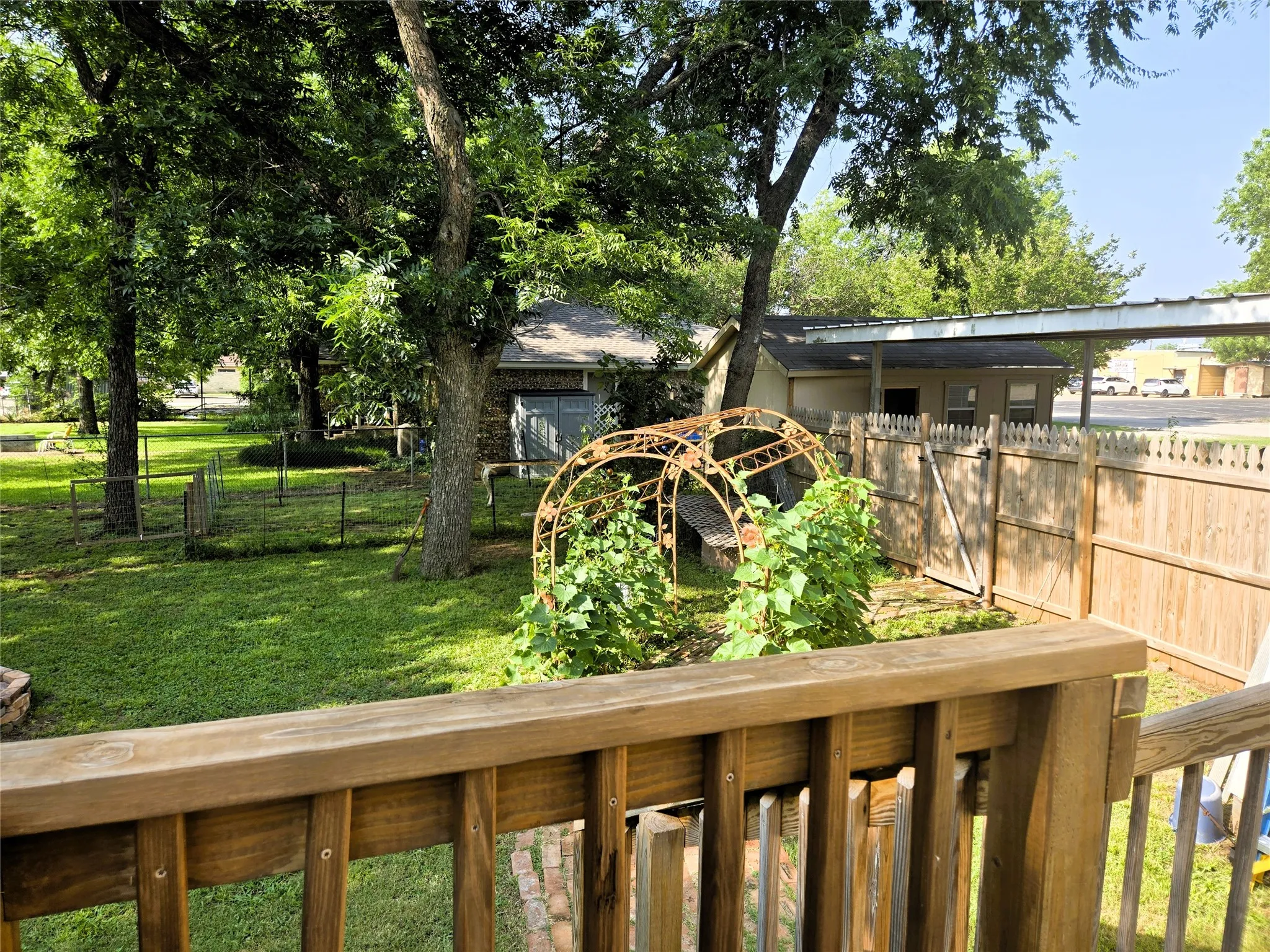 View of back yard from deck.