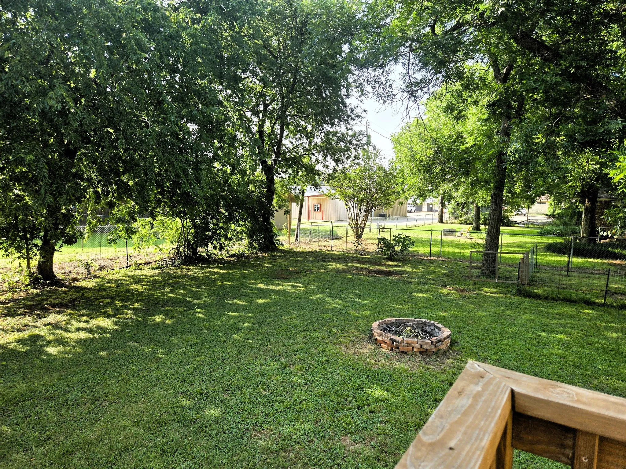 View of back yard from deck.