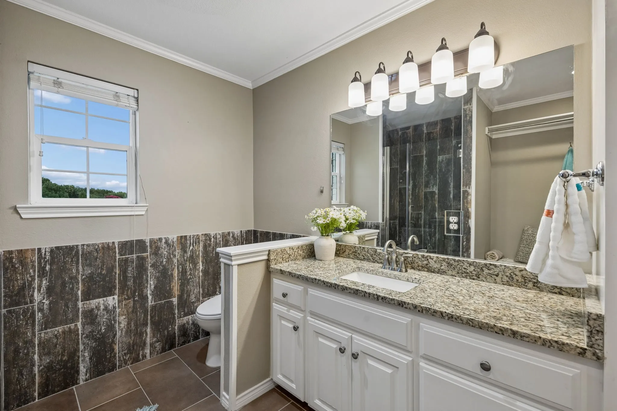 One of 2 large upstairs bathrooms.