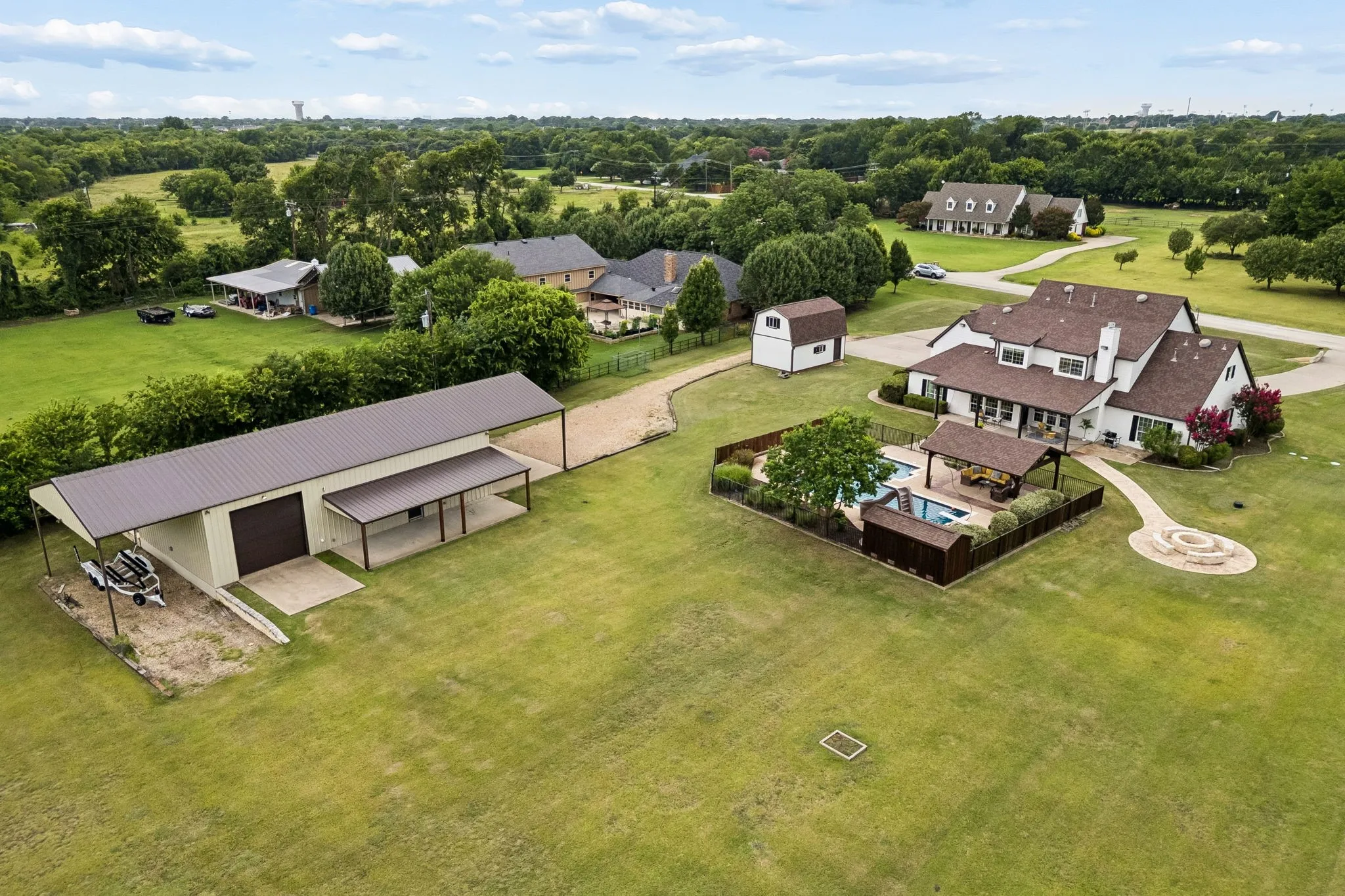 The south and east sides of the property are buffered by trees and help to define the property!