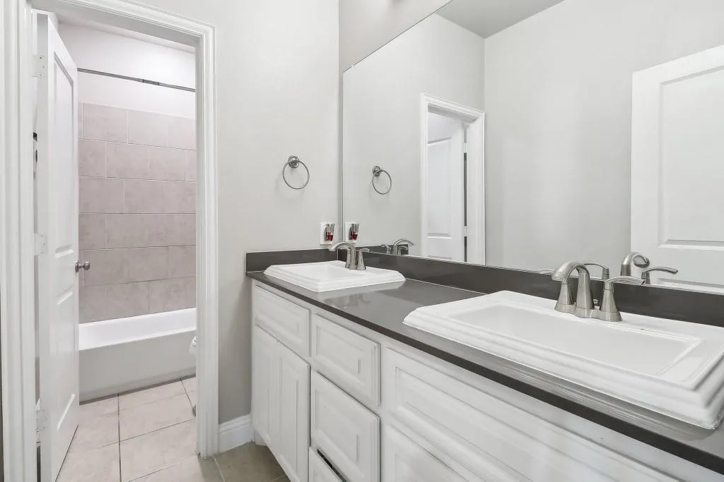 Jack and Jill Bathroom with duel sinks