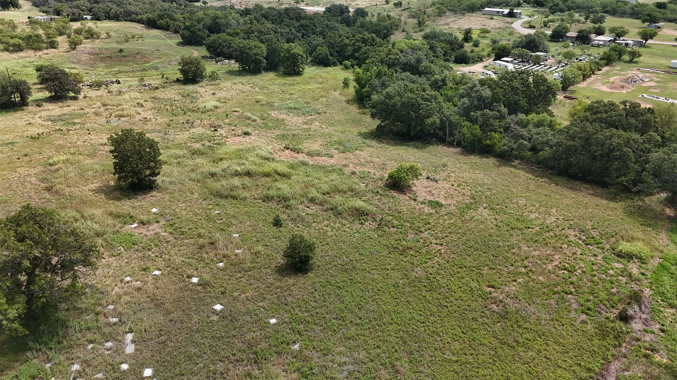 Expansive open land with varied topography, featuring scattered mature trees and natural vegetation