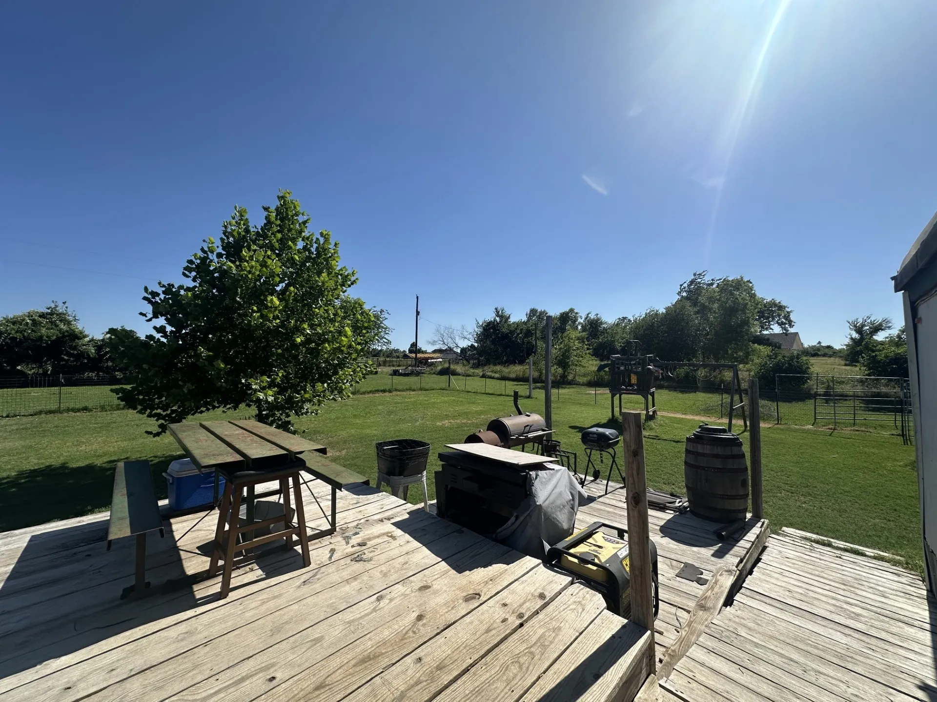 part of porch and back yard