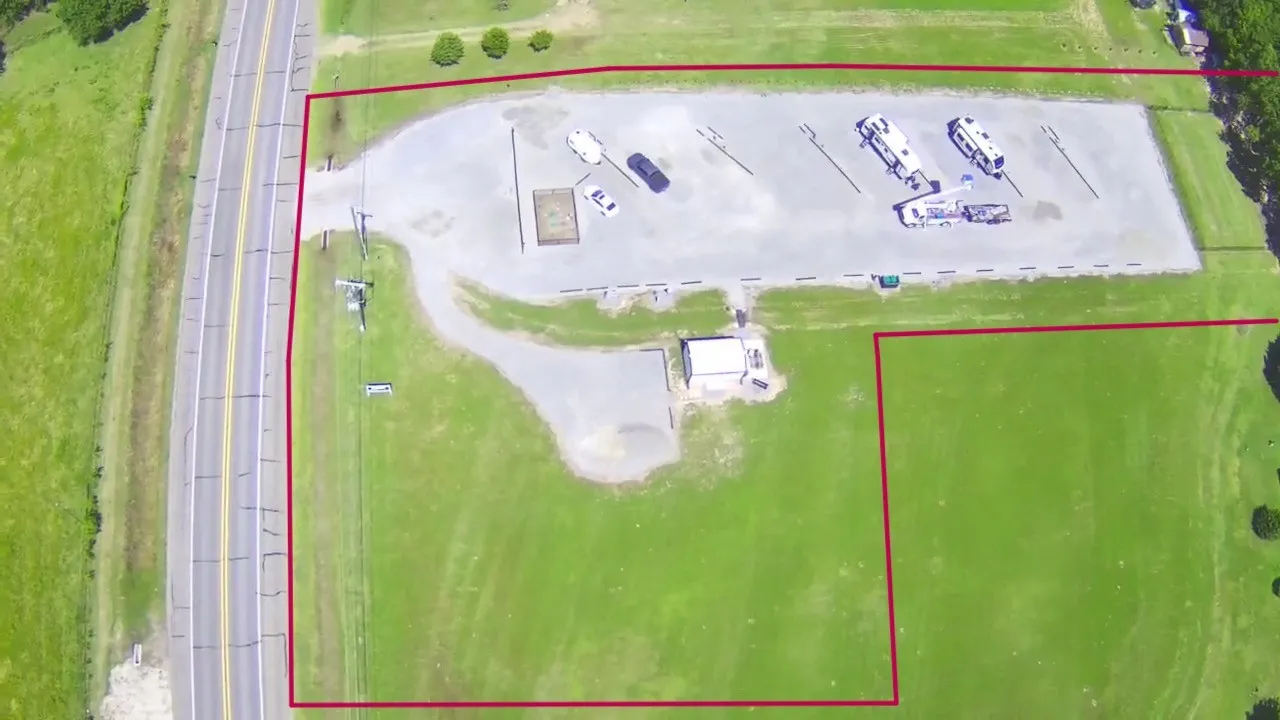 Aerial view of RV park and the additional acreage