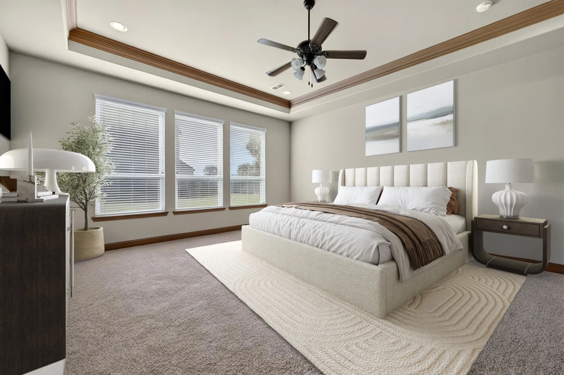 Virtually Staged Primary Bedroom