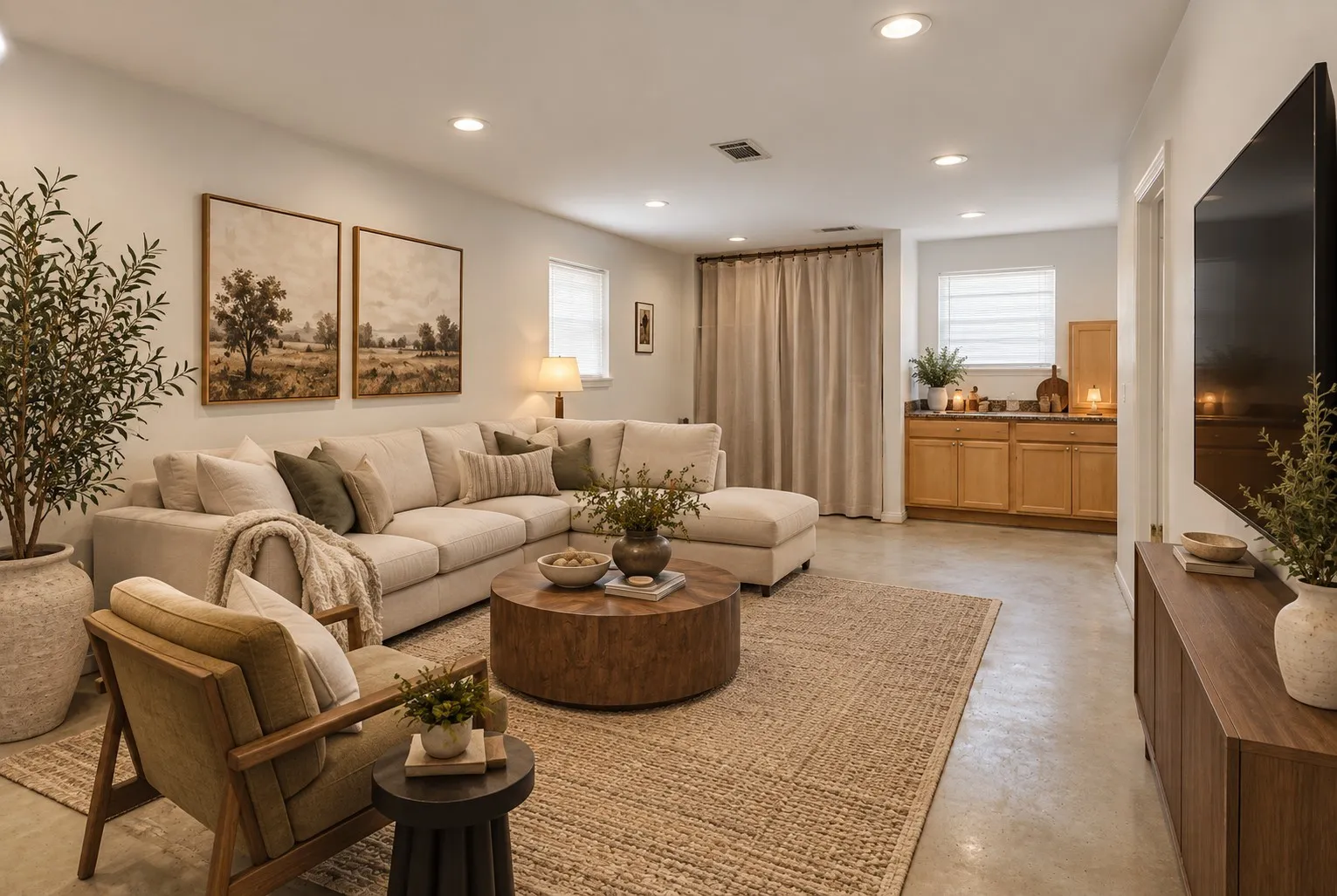 Virtually Staged Living area of ADU