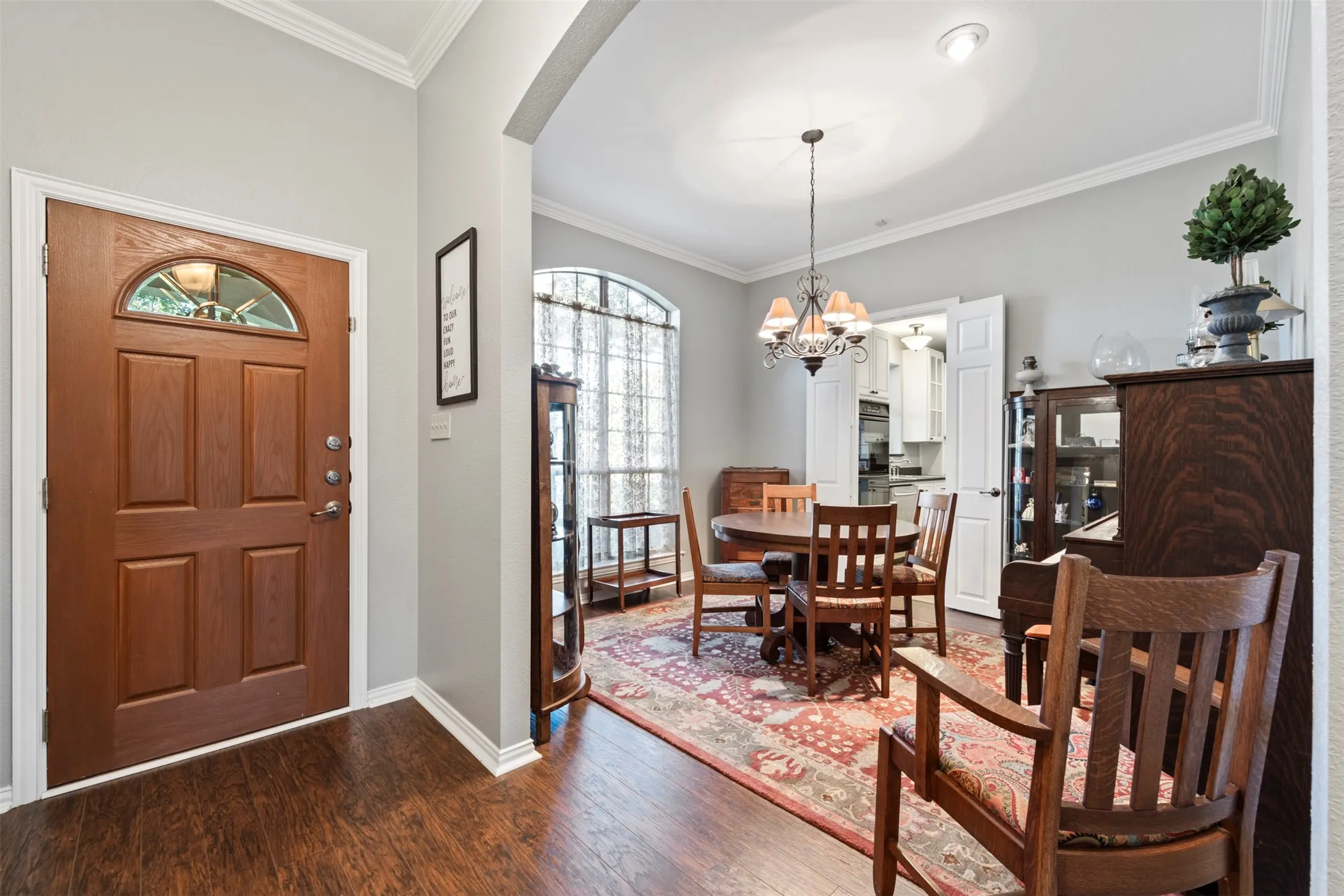 Entry with formal dining room.