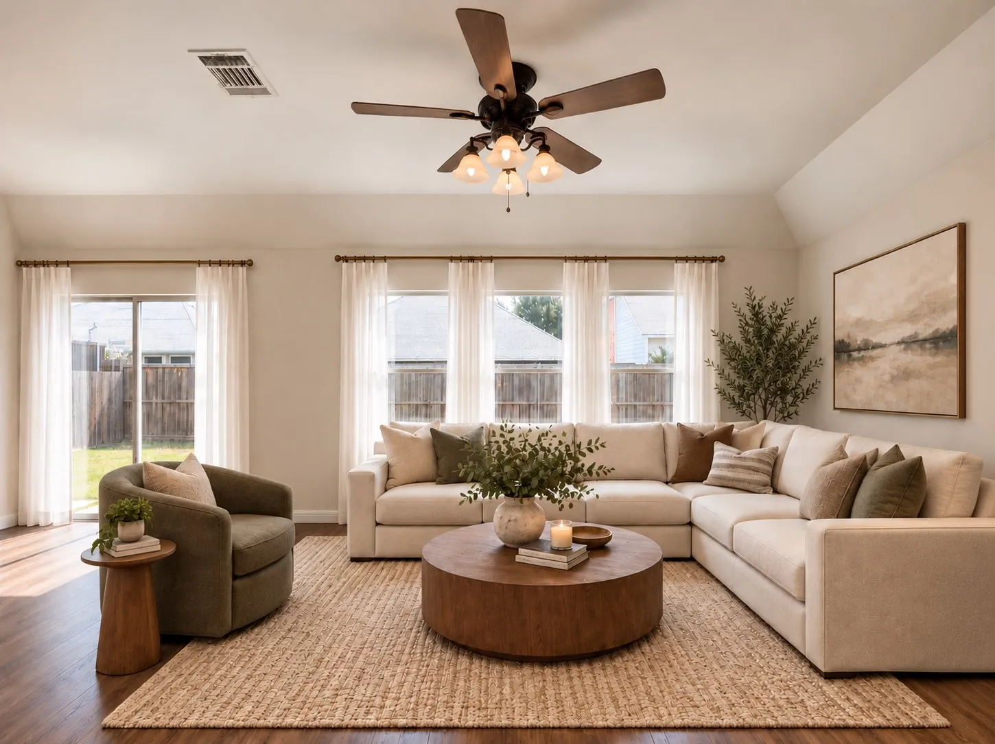 Virtually staged primary living room
