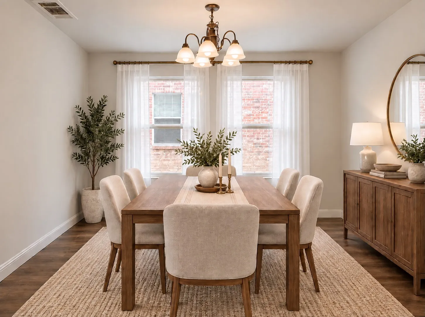 Virtually staged formal dining room