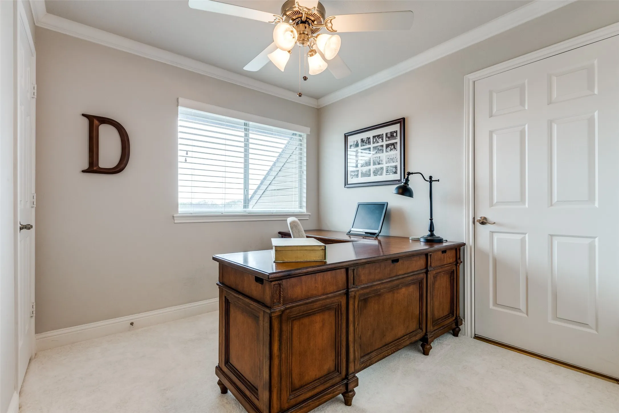 Bonus room/Study has walk in closet with shelves