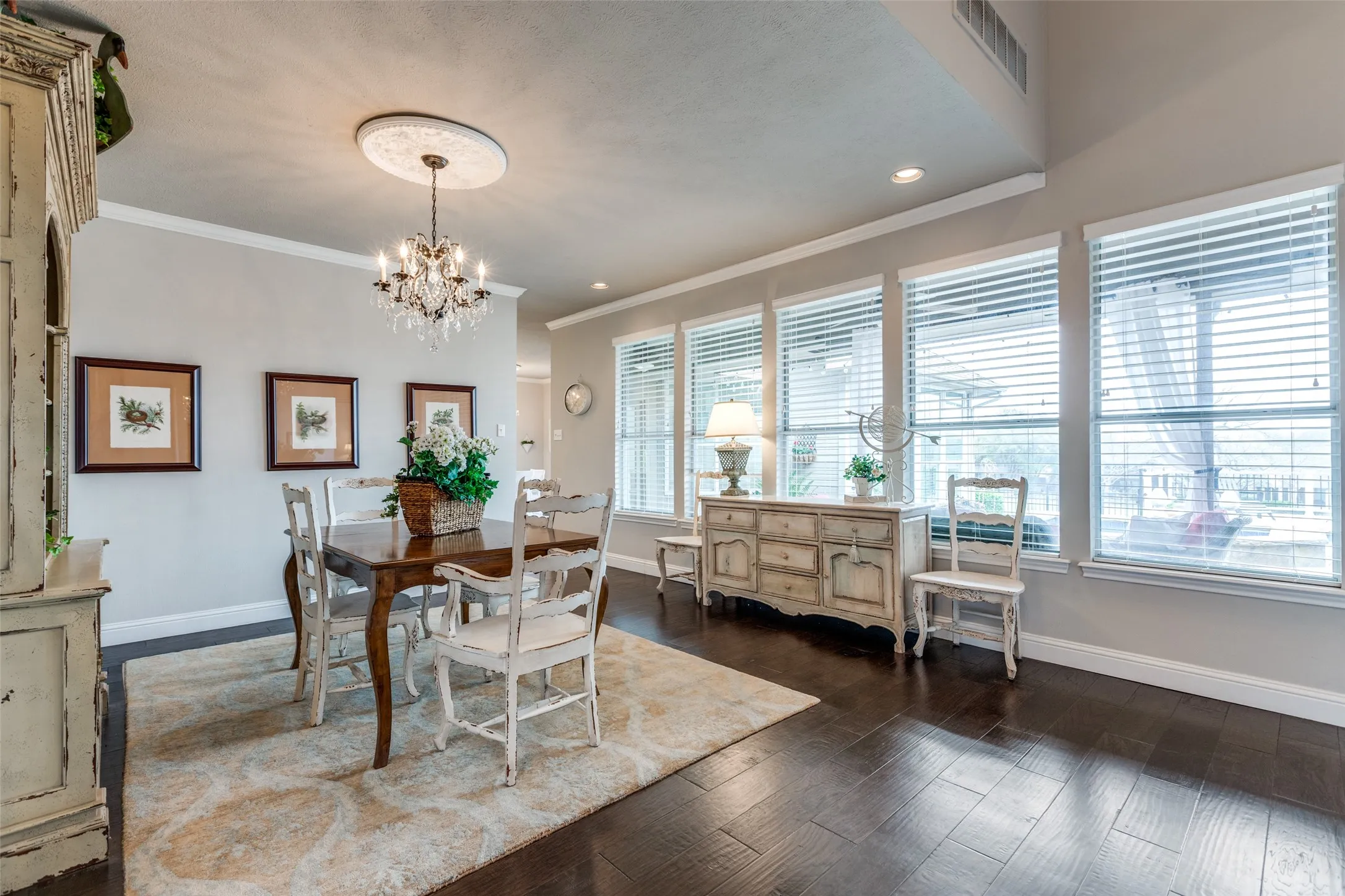 Dining room with wall of windows