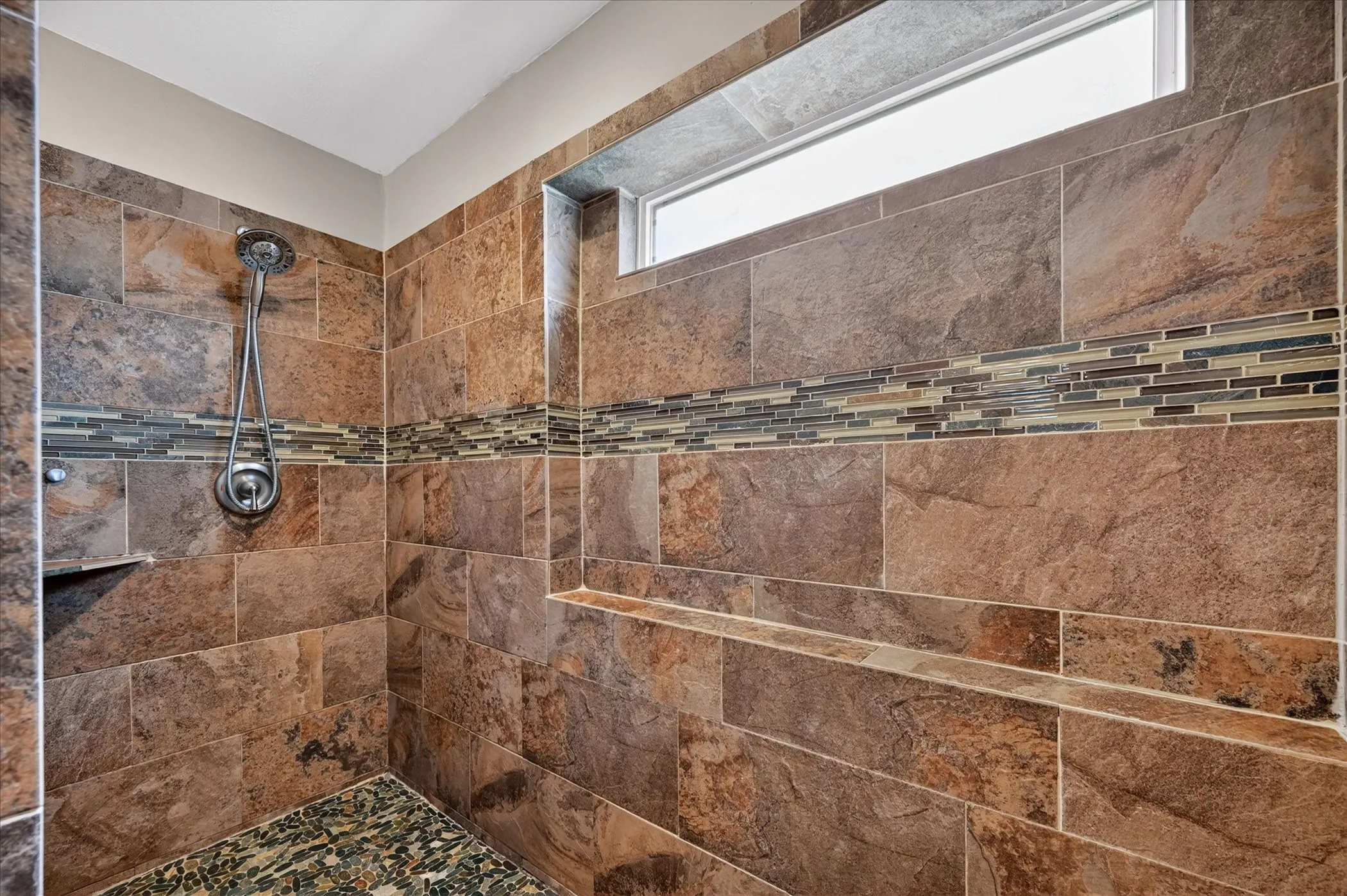 Huge walk in primary shower