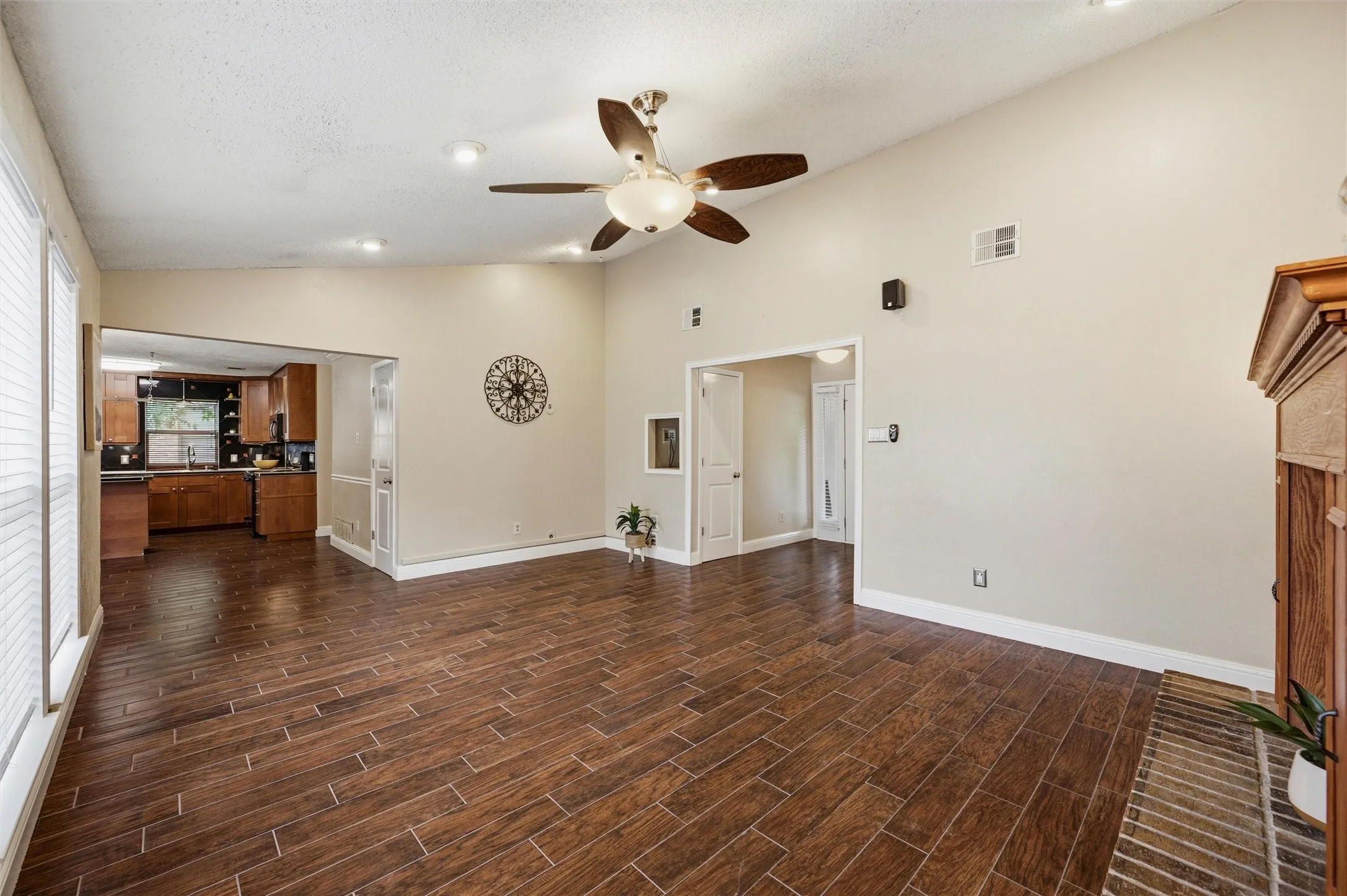 Ceiling fan for air efficiency.