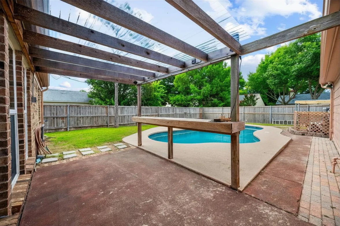 Covered backyard patio
