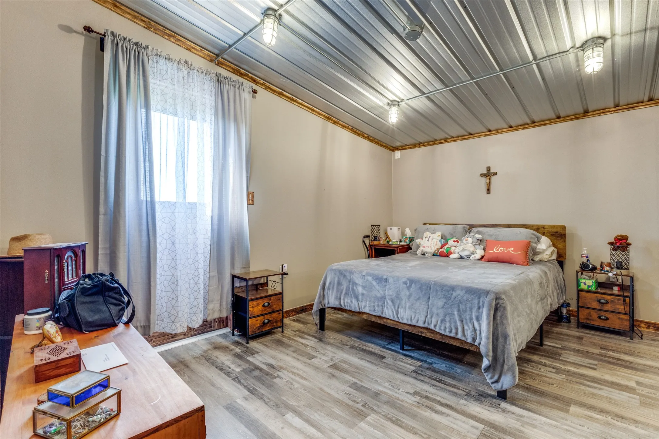 Bedroom with light wood finished floors