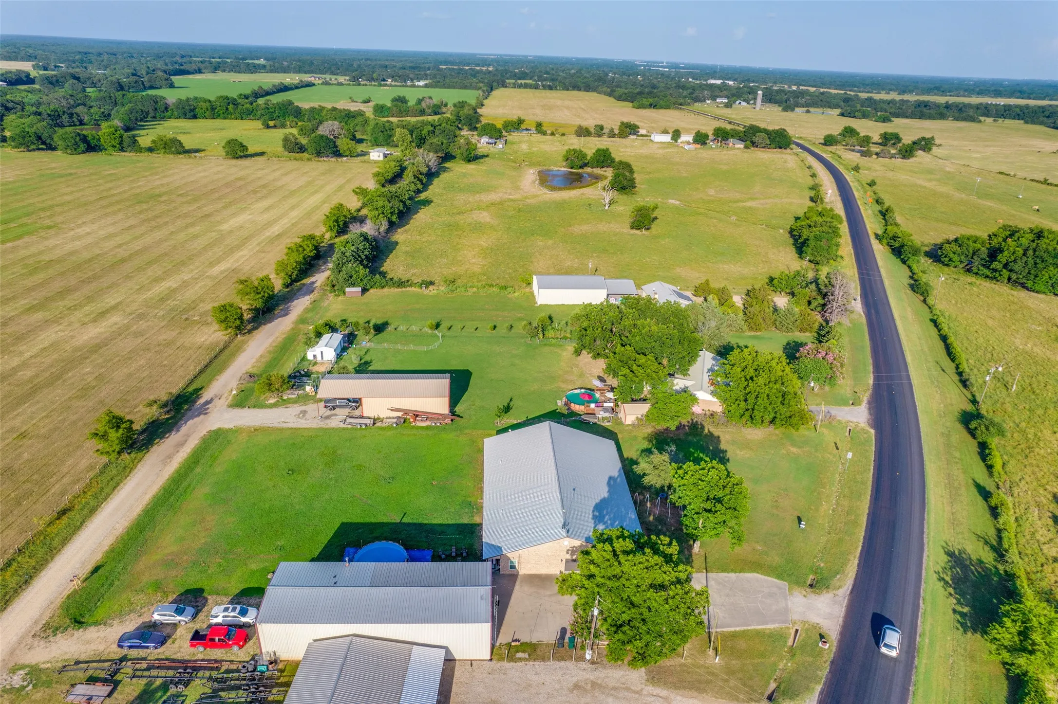 Aerial view of sparsely populated area