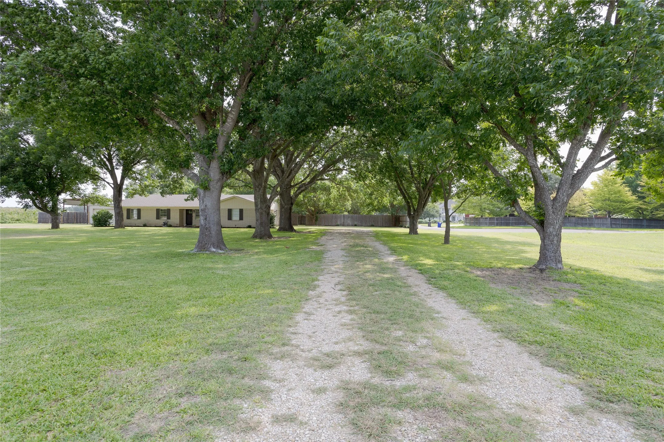Beautiful tree lined driveway.
This home features two driveways, one to the attached garage and another to the shop and covered RV parking.