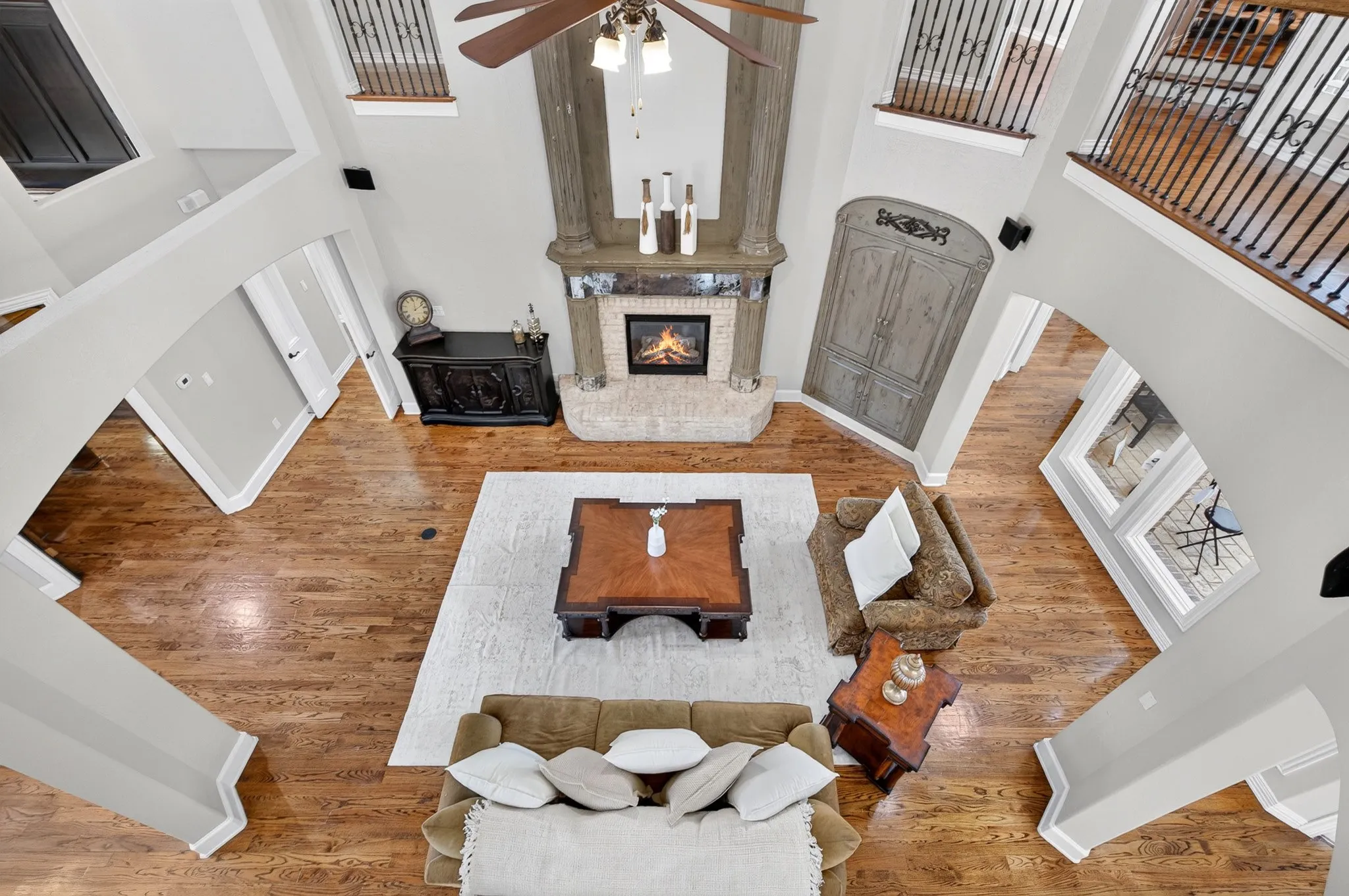 View of the family room from upstairs