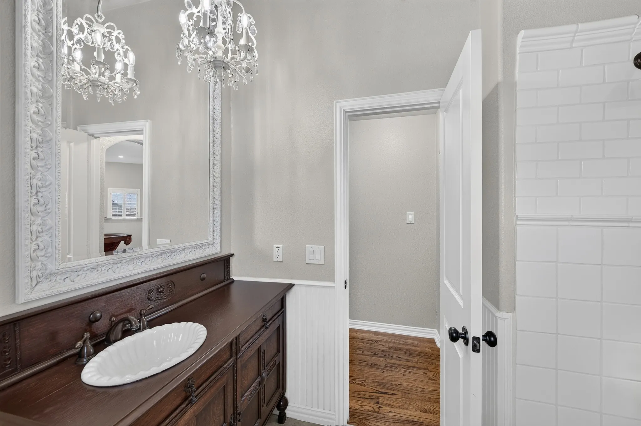 One of two full bathrooms located upstairs