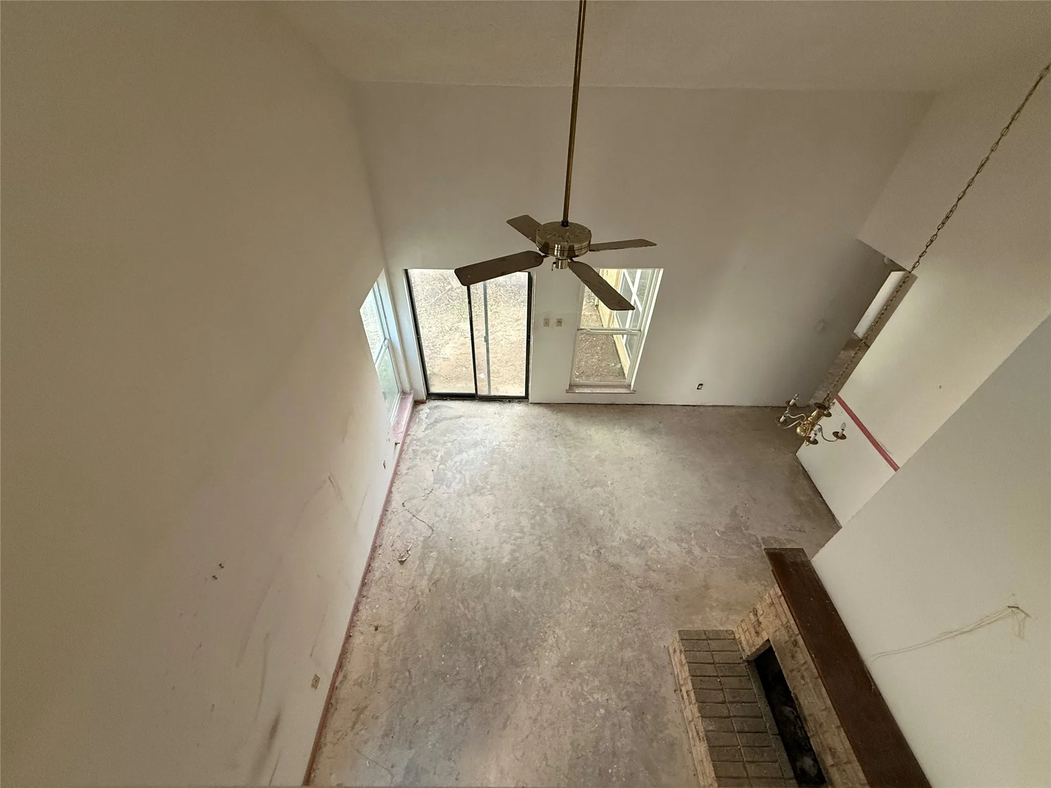 View from upstairs to living room