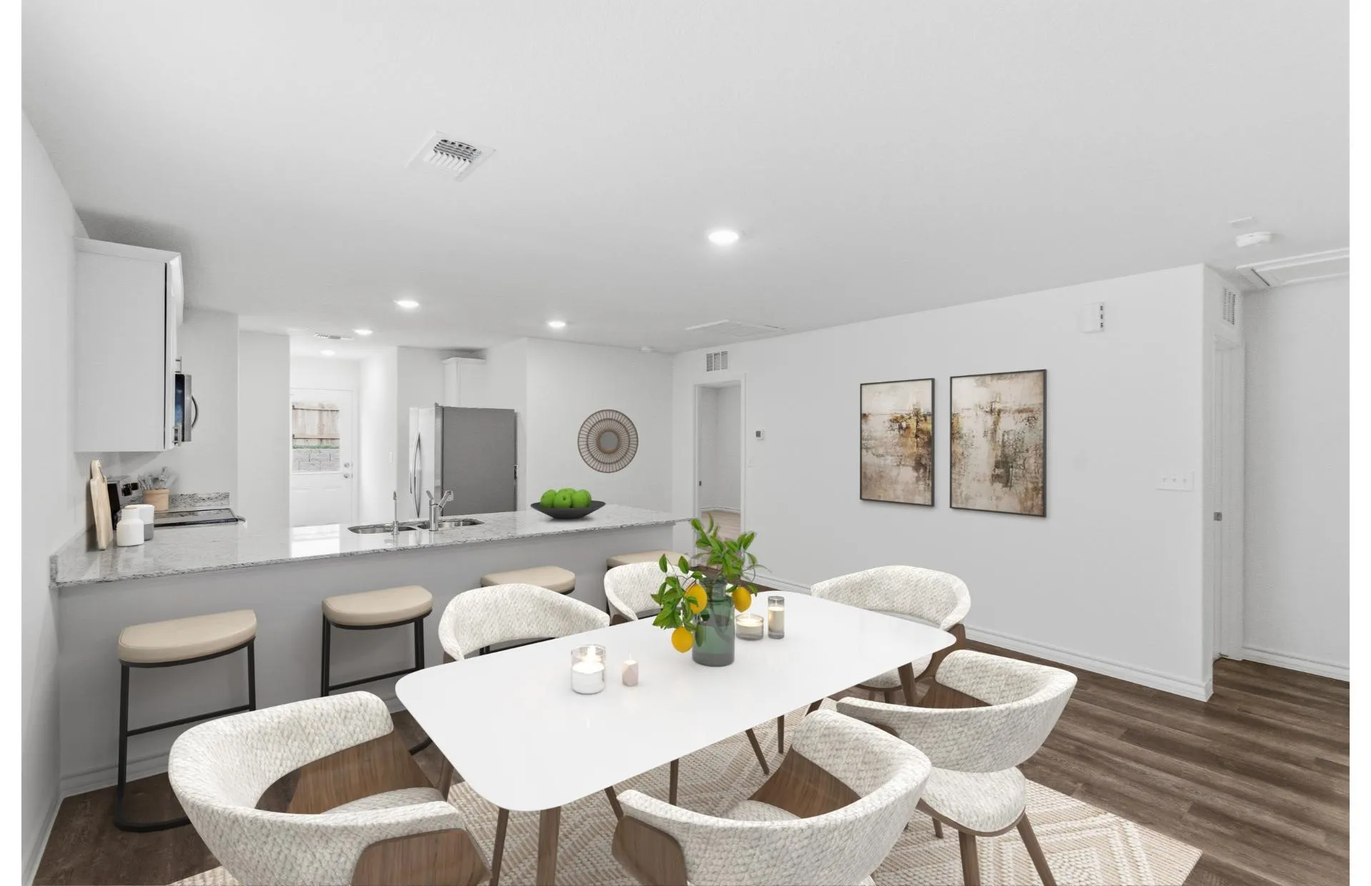 *Model Representation - Spacious kitchen with eat-in bartop island