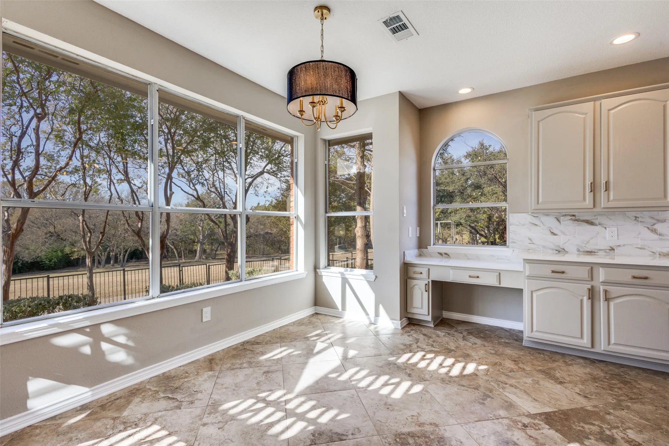 Breakfast area and extra cabinets for storage.  Amazing view.