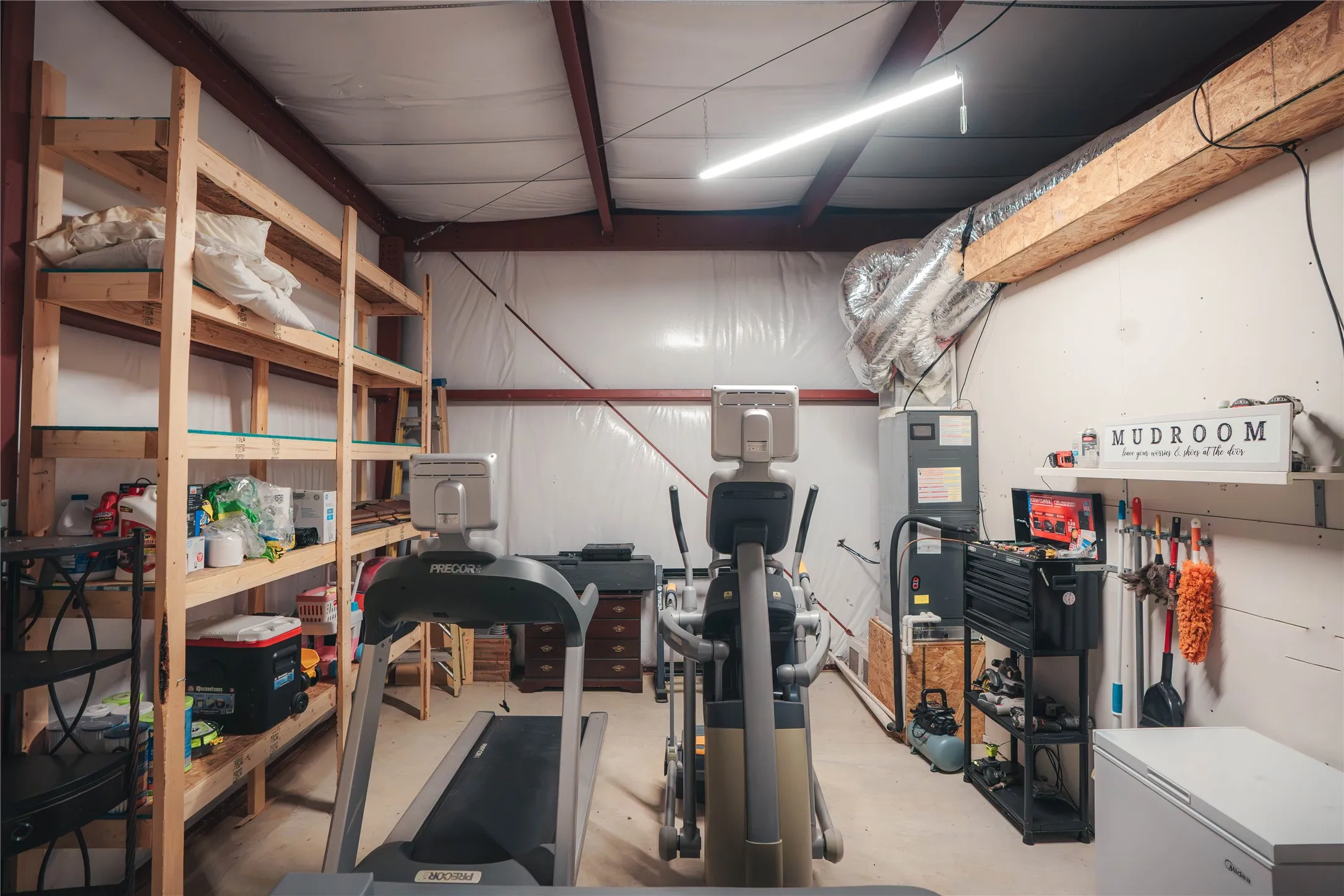 Bonus storage, exercise, mud room
