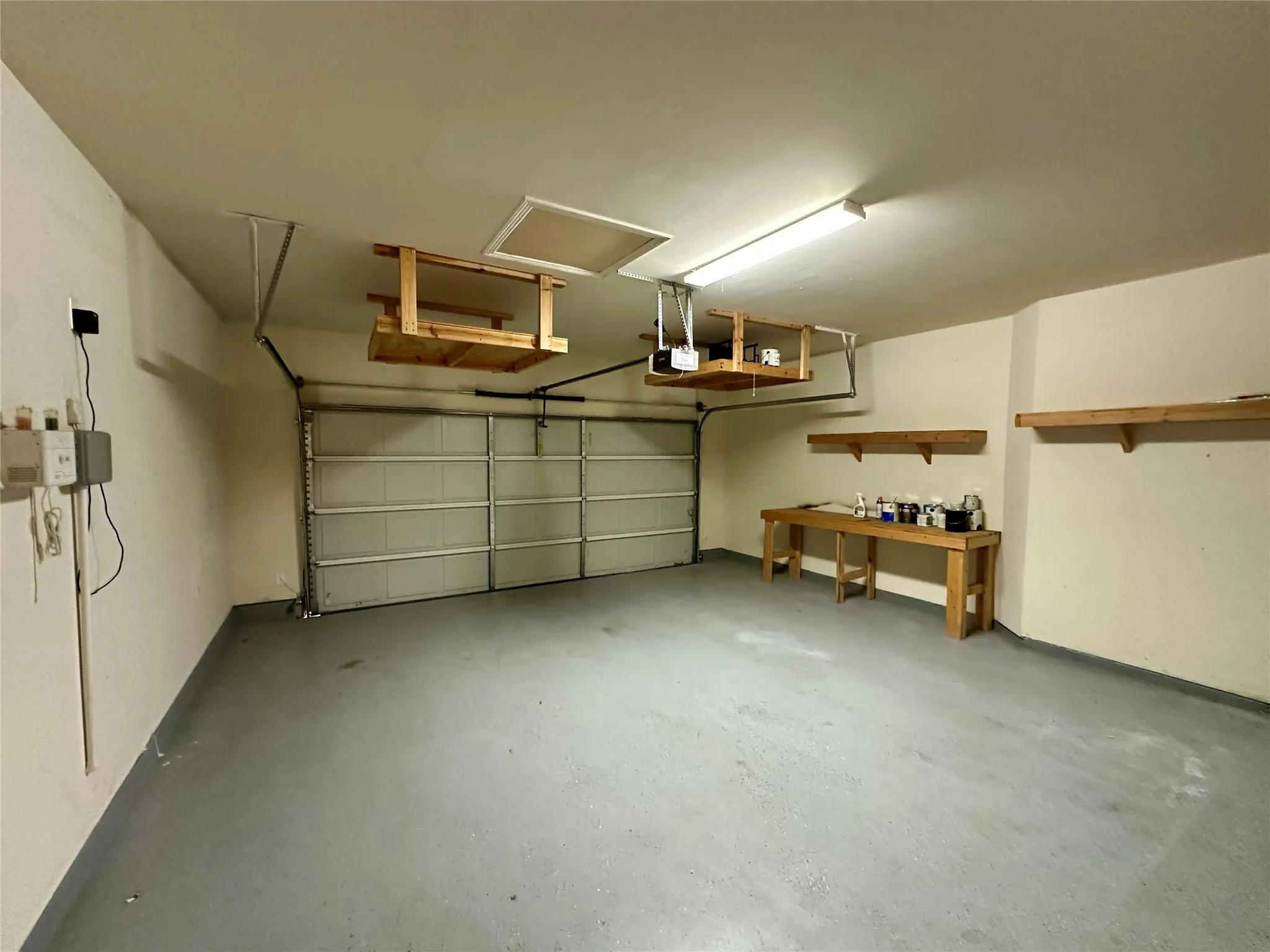 With storage and painted concrete