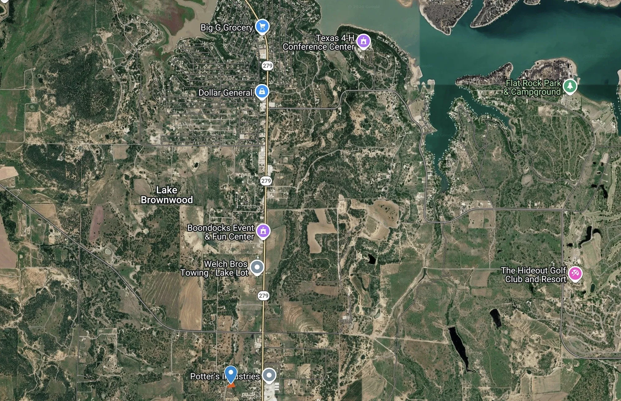Aerial Map. Displaying the geographic layout and various points of interest near the property