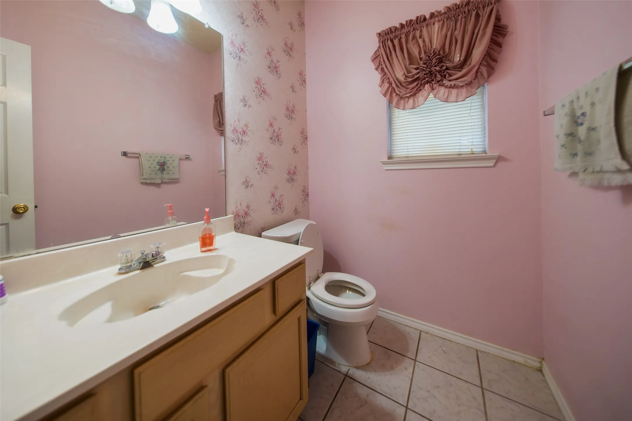Convenient first-floor powder bath for guests