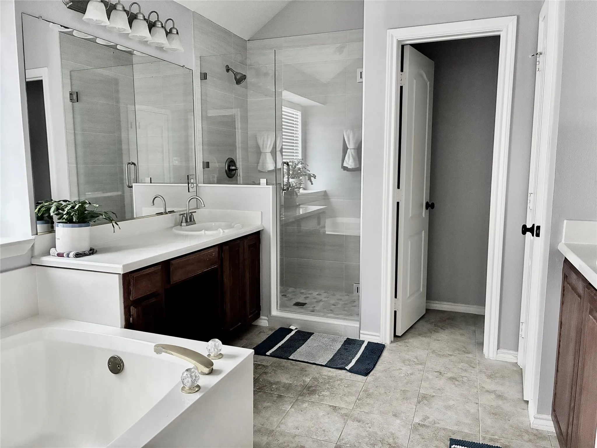 Shower Updated with new Tile and Glass Door.
