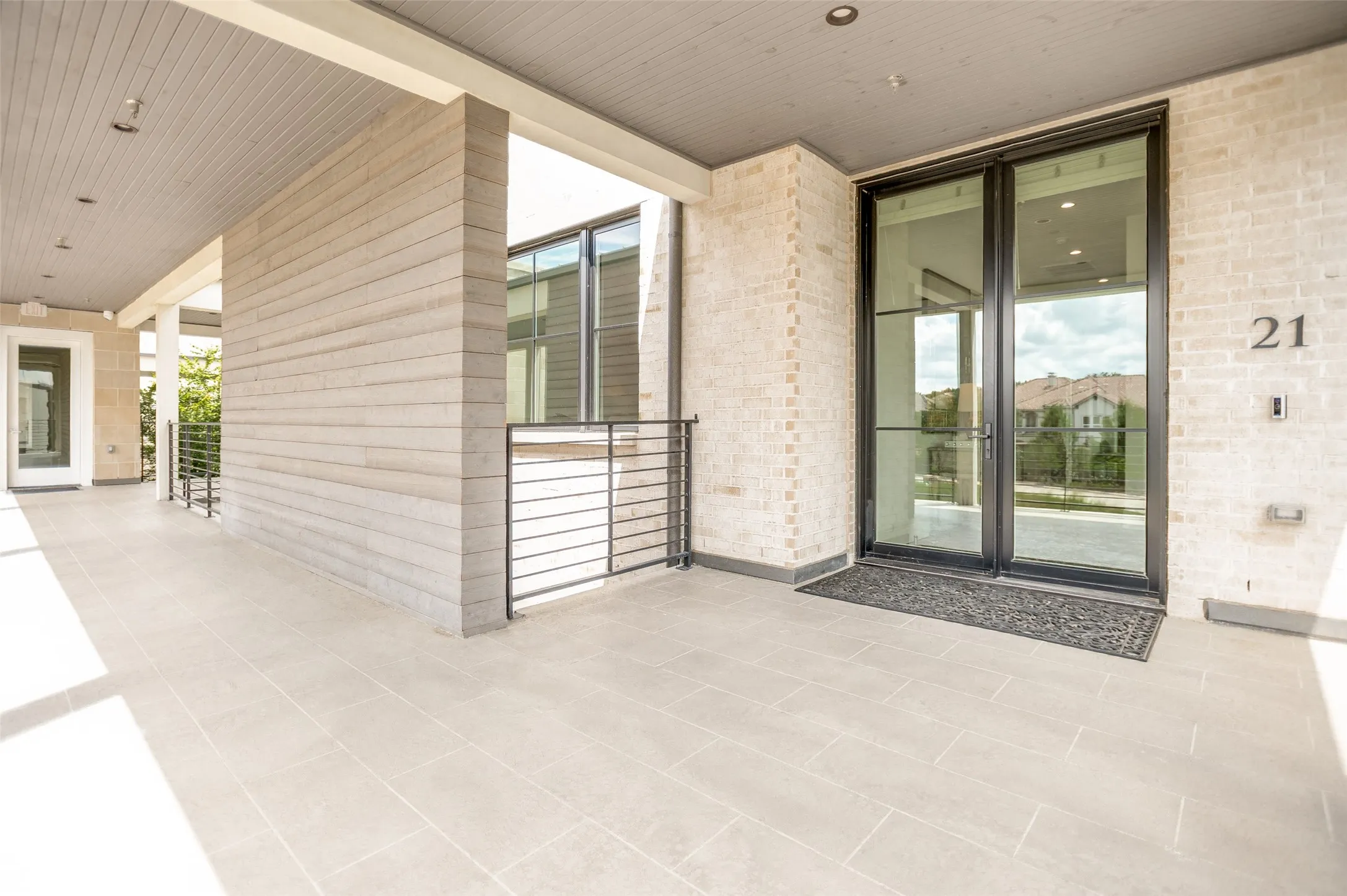 Step through a stunning glass entry door