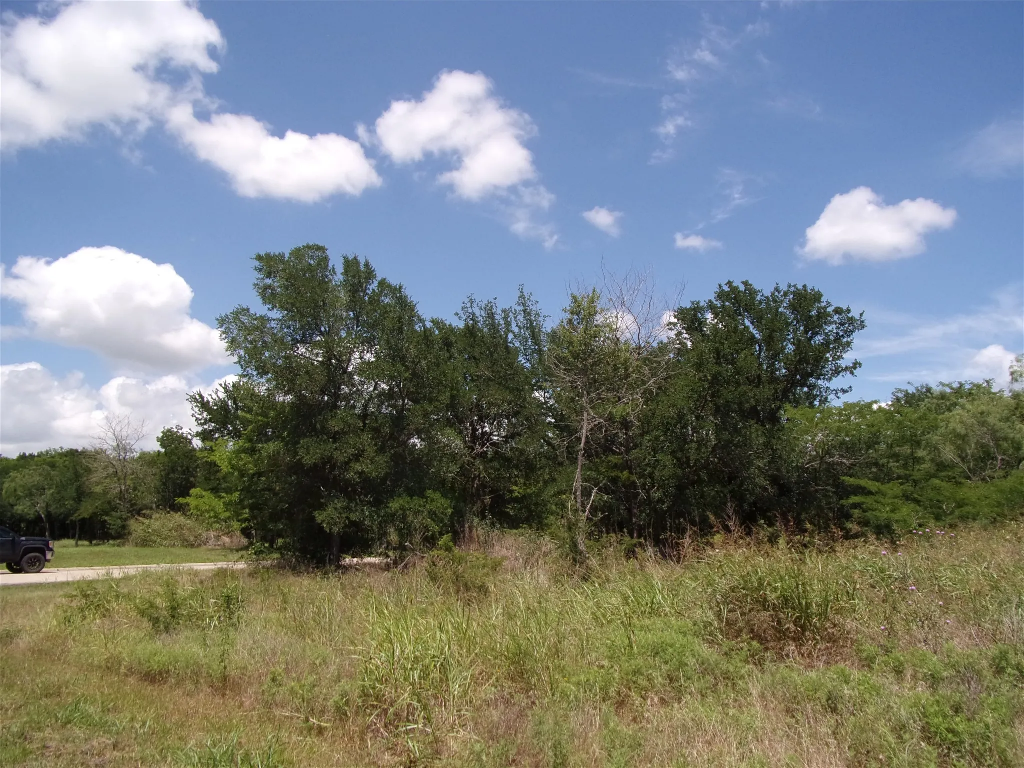 Headed down the right property line looking back towards the street
