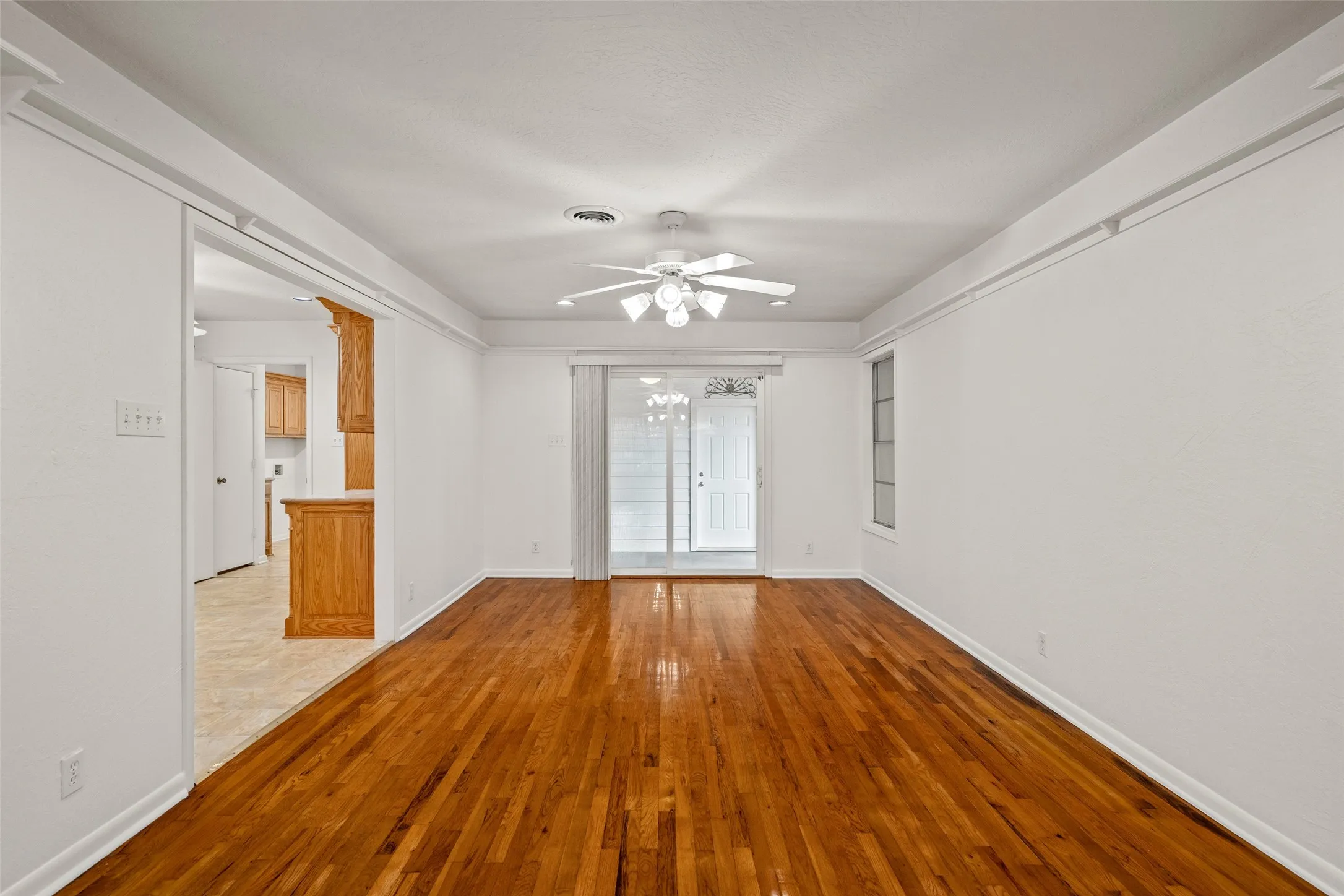 Combined living and dining areas
