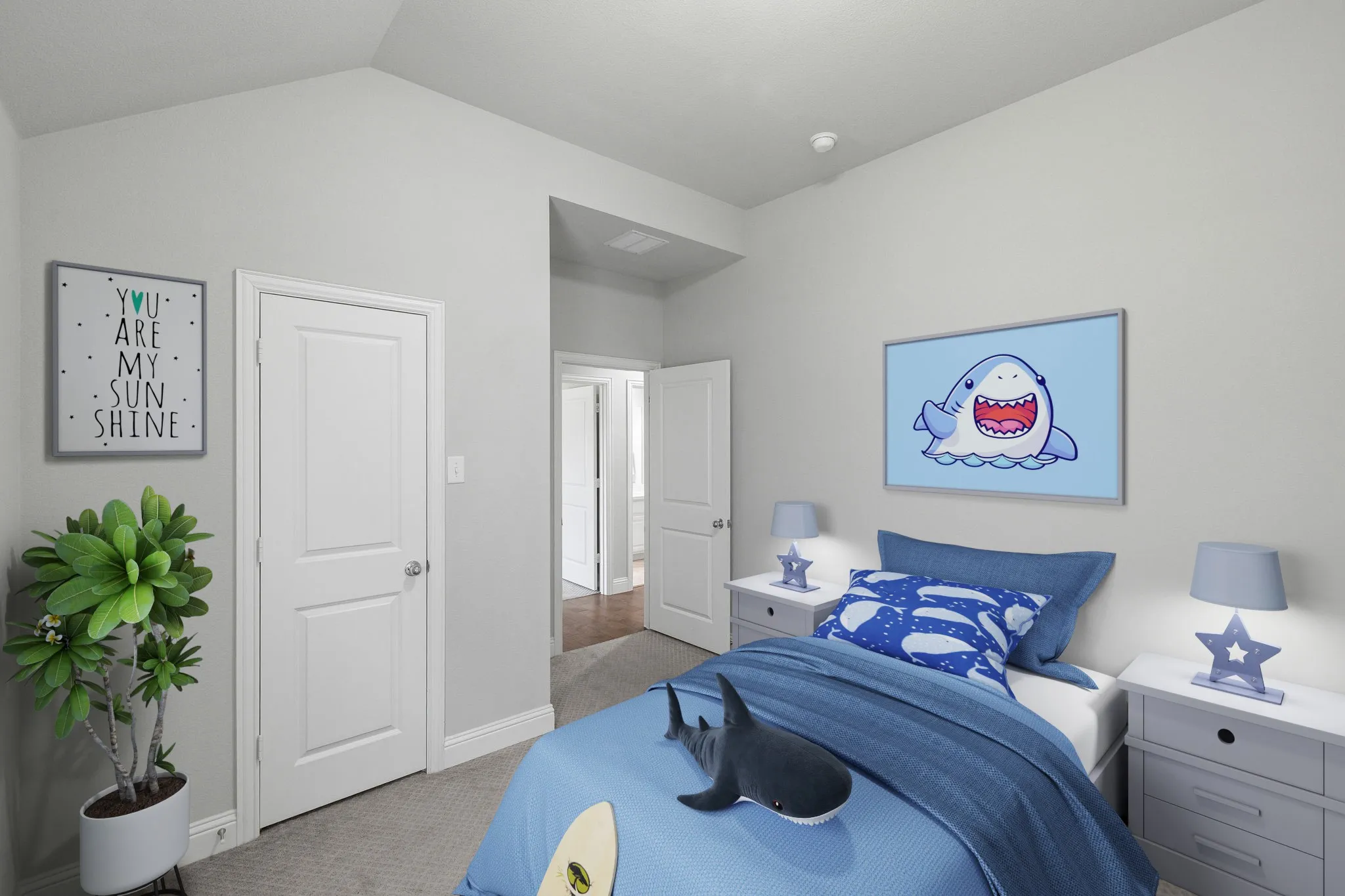 Guest bedroom 3, virtually staged.