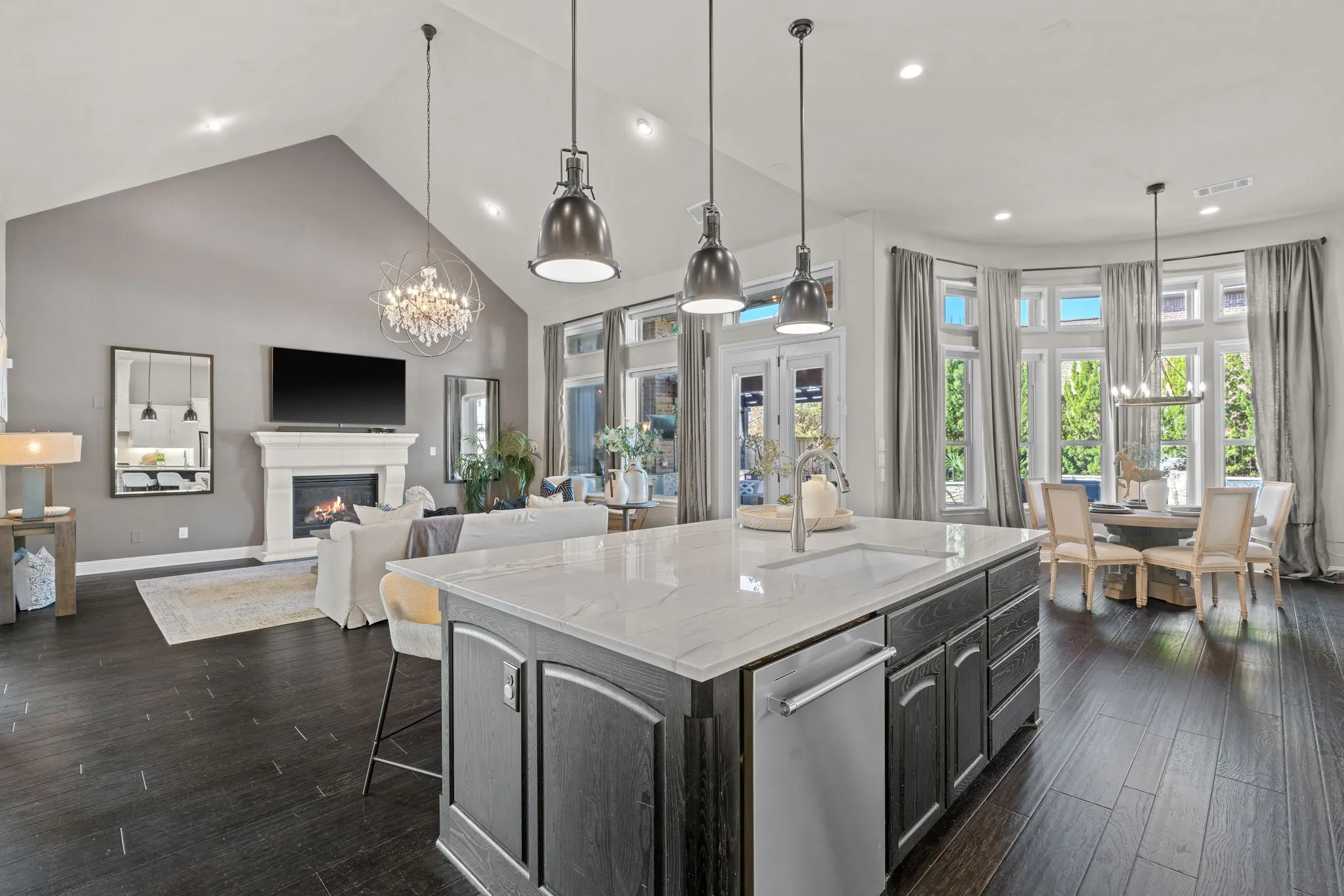 Open to the living area which makes great for entertaining