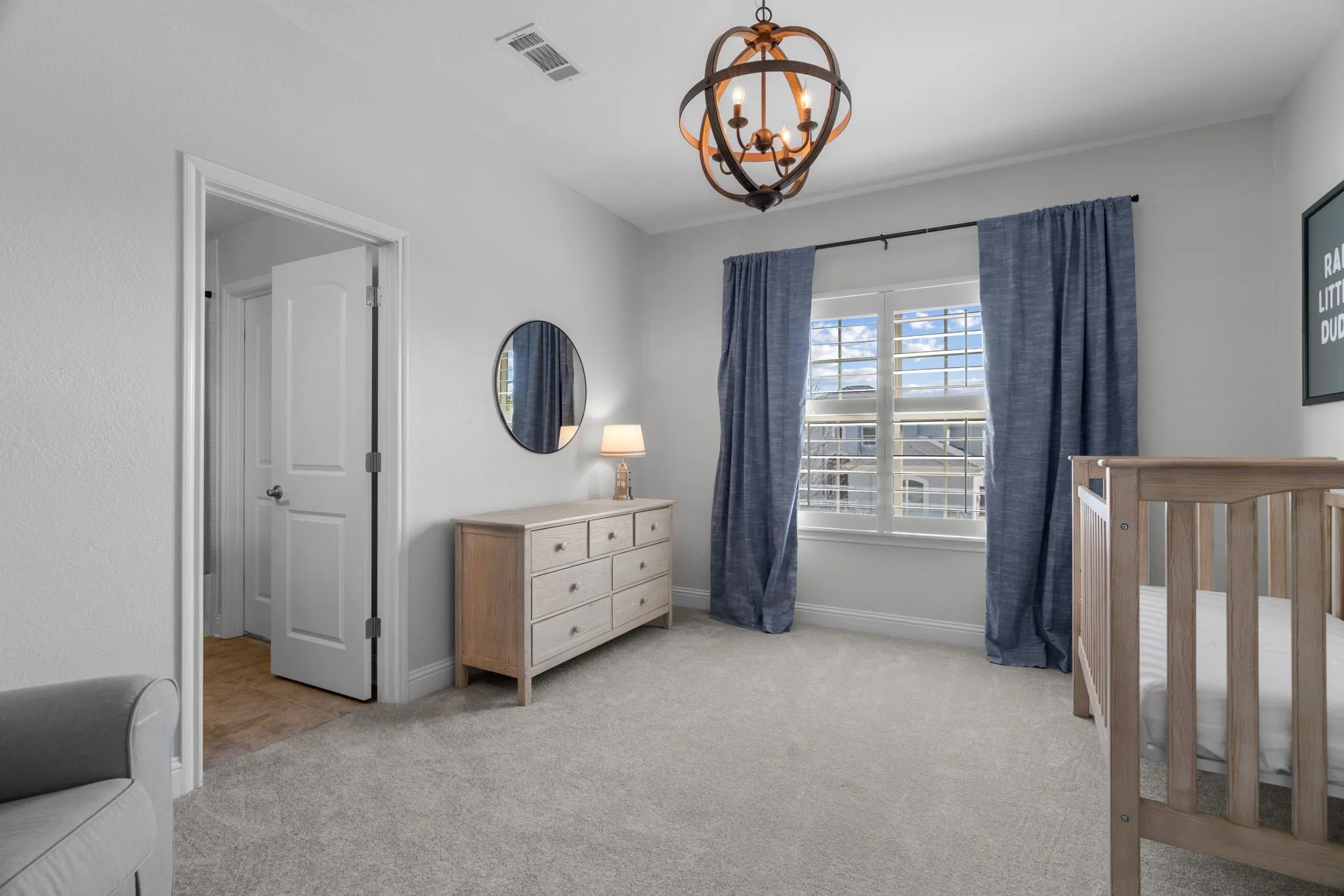 Bedroom with walk in closet, ensuite bath, reading area nook with juliet balcony