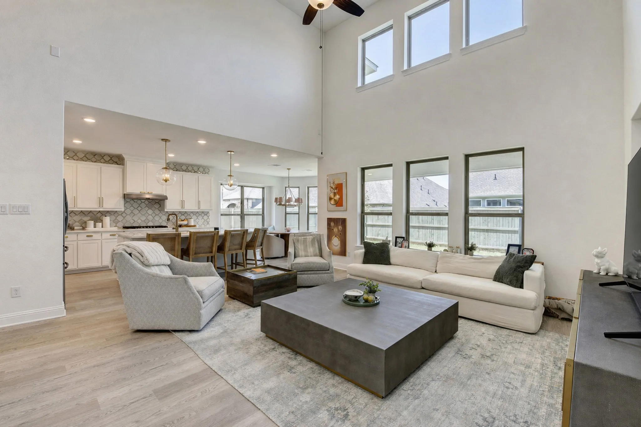 This home offers a bright, open floor plan, soaring ceilings and abundant natural light.