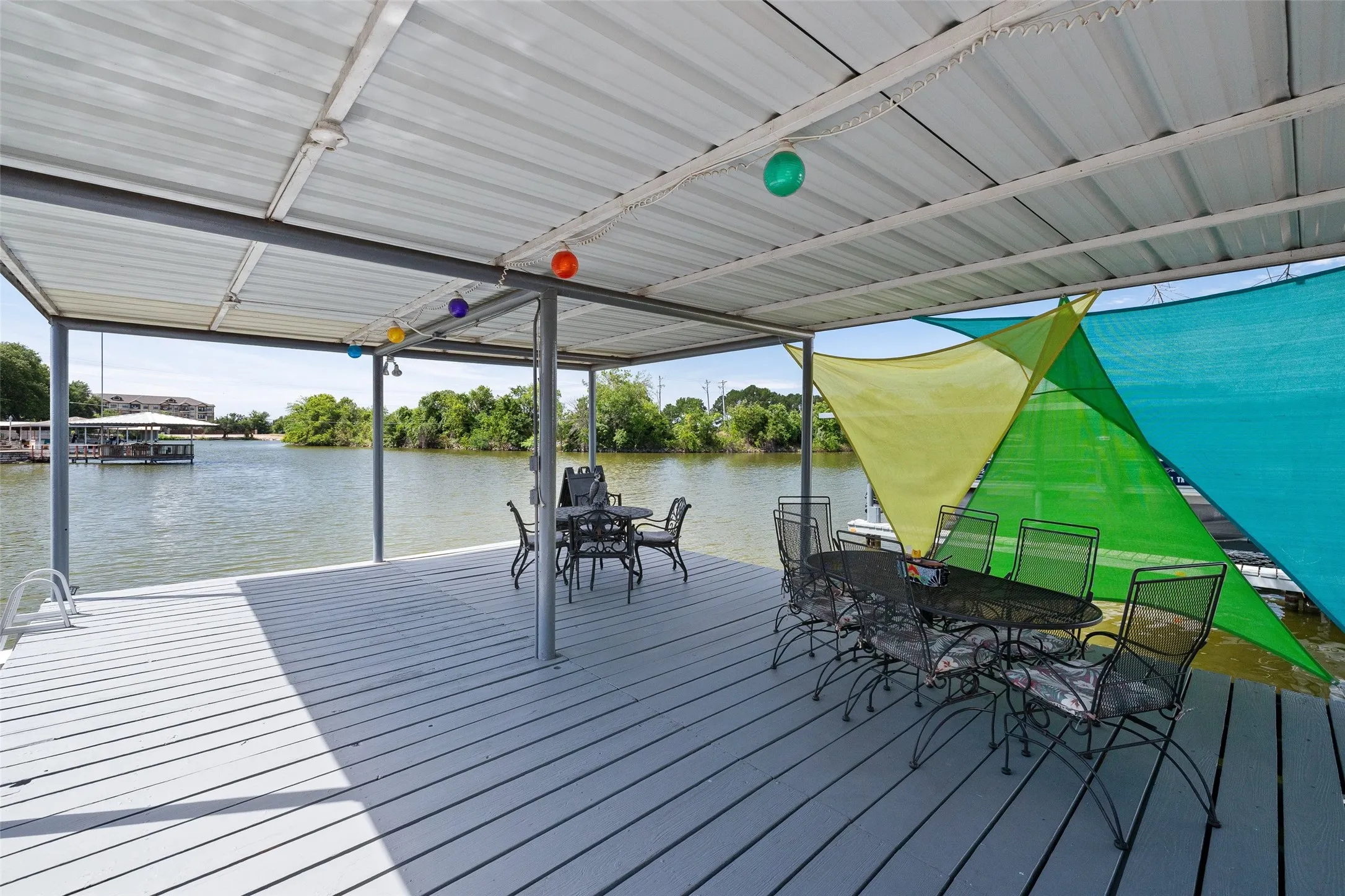 View looking onto wide deep canal 20x20 dock