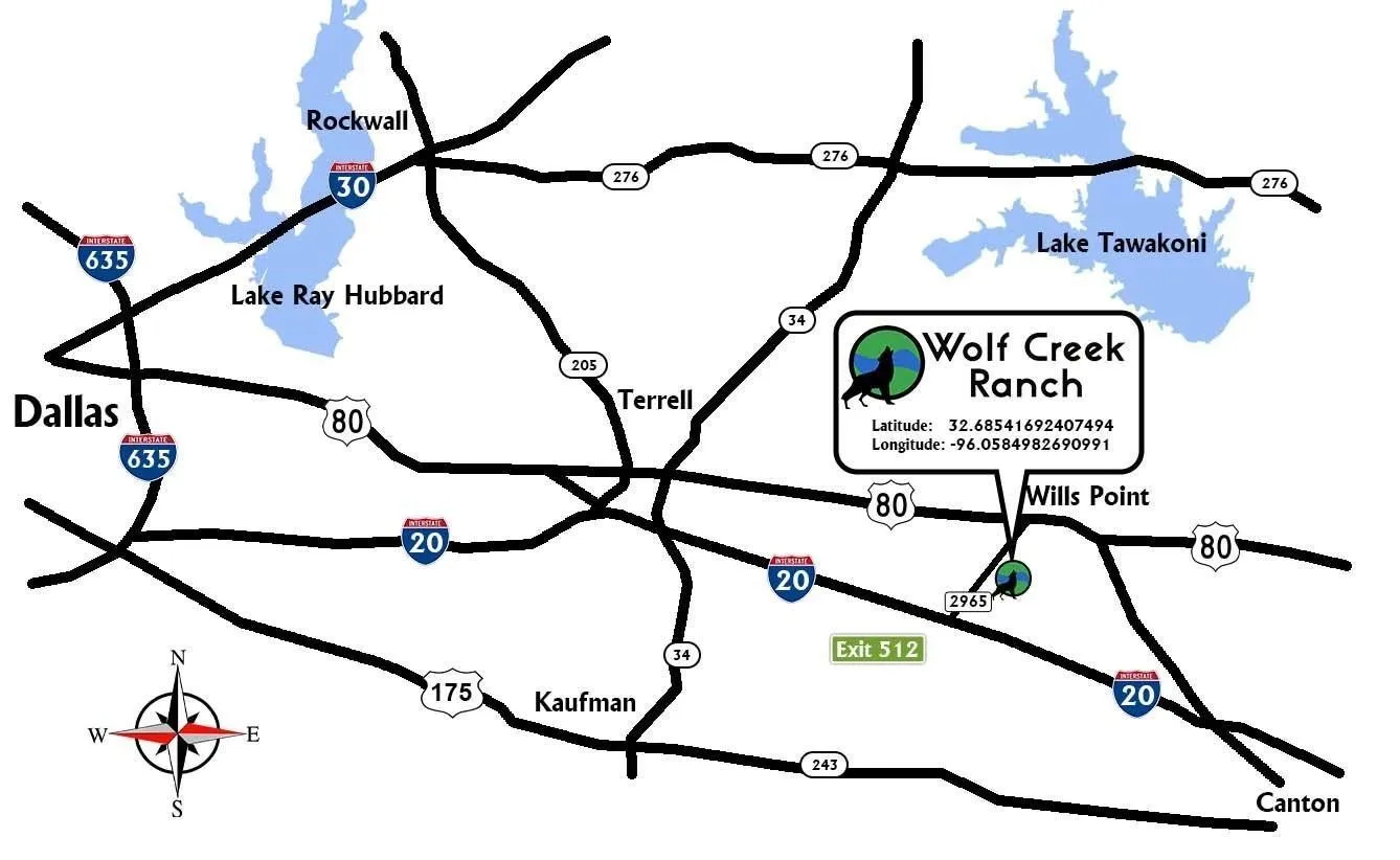 Location Map. Illustrating the geographic placement of Wolf Creek Ranch relative to regional landmarks and highways