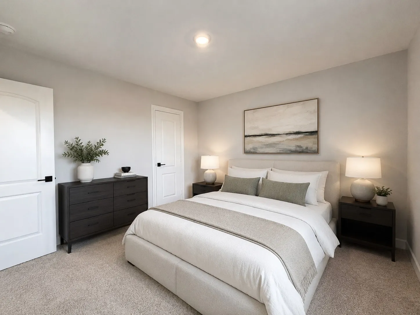 virtually staged to show potential furniture arrangemen